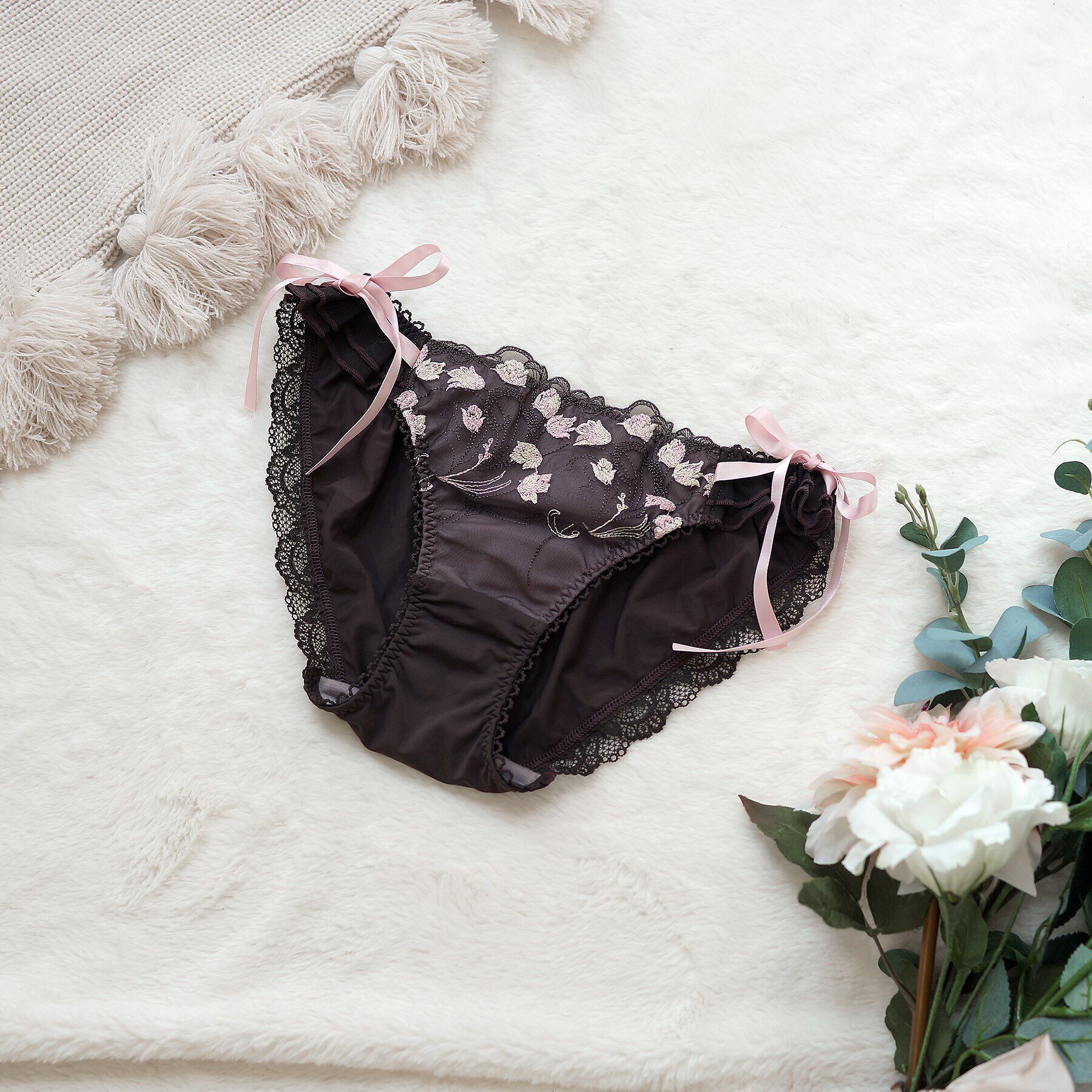 Risa Magli「アンジェル リボンショーツ」|インナー|ブラウン(043)