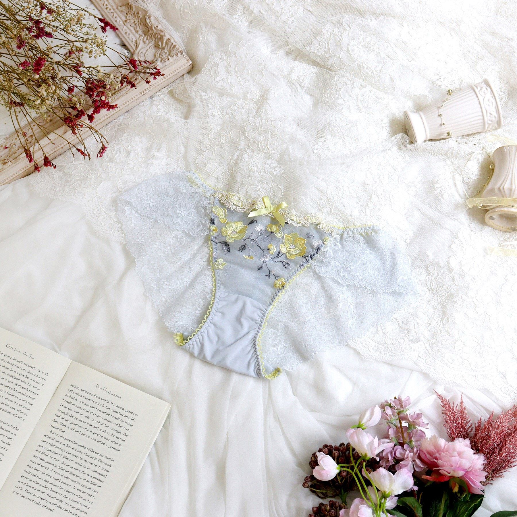 Risa Magli「ミステル レースショーツ」|インナー|ブルー(092)