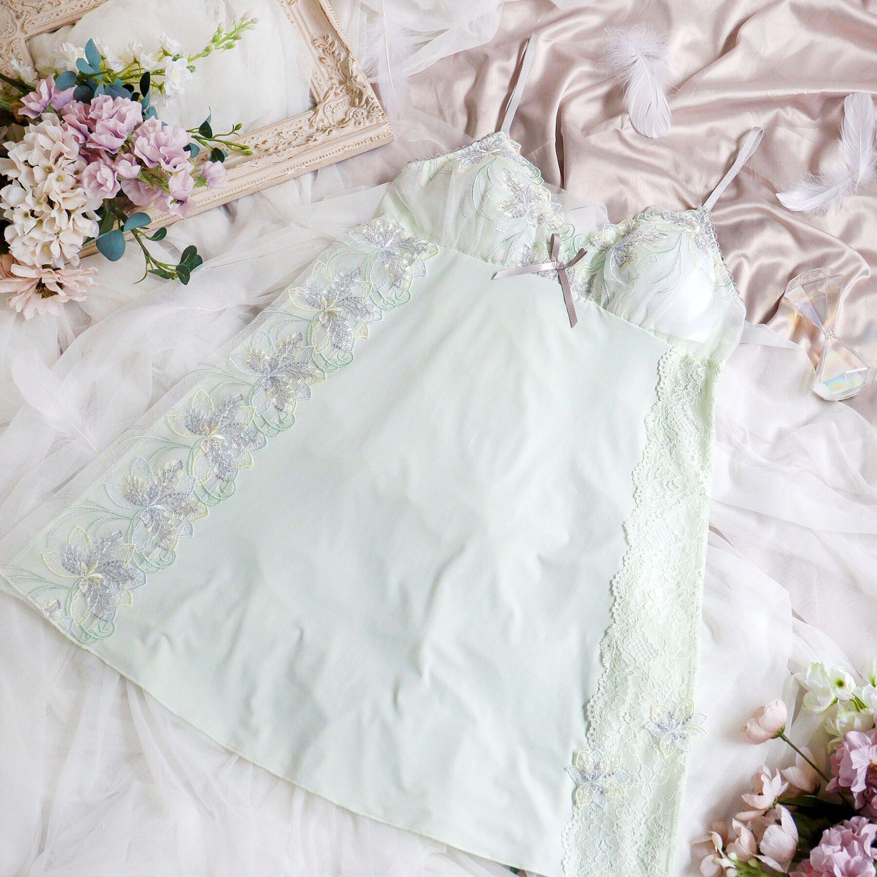 Risa Magli「ジェシカ スリップ」|キャミソール|ミントグリーン(02