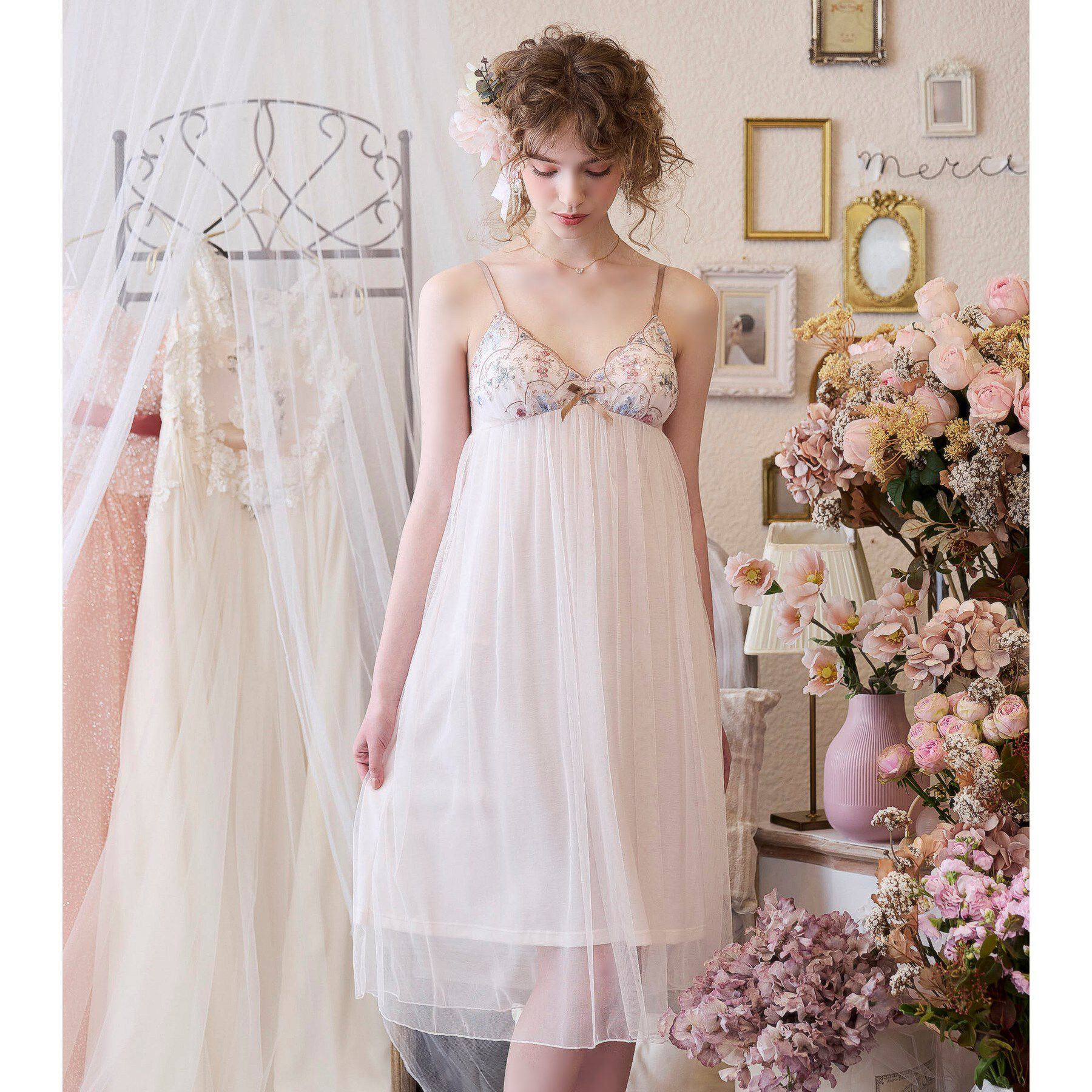 Risa Magli「フェリーチェ カップ付マキシワンピース」|インナー|