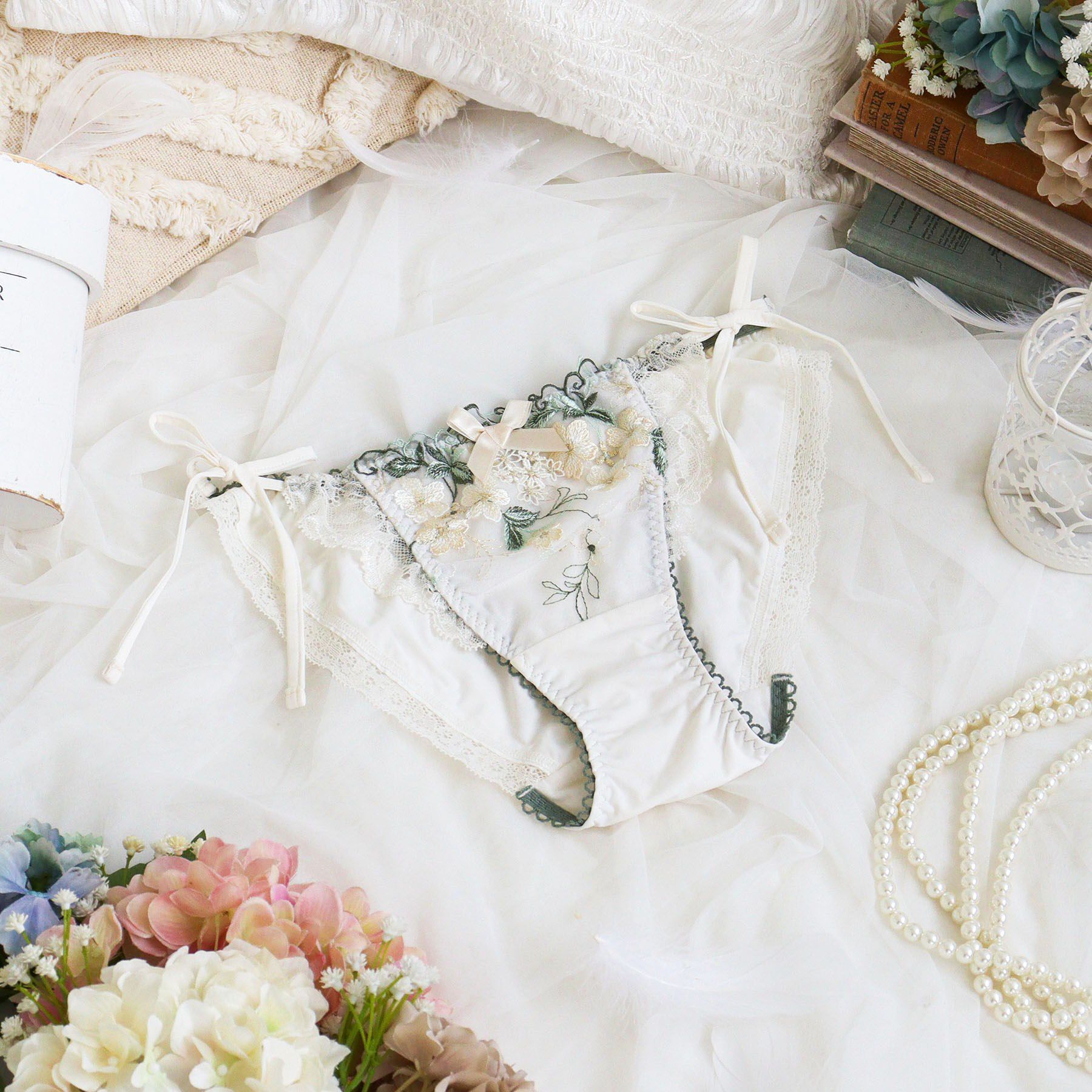 Risa Magli「エリアン リボンショーツ」|インナー|アイボリー(004)