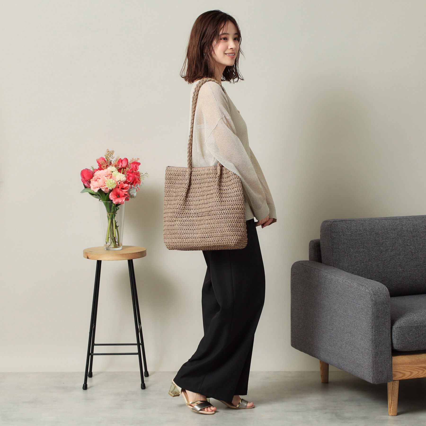 ITS&rsquo;DEMO「雑材ハンドルタックトート」|トートバッグ|