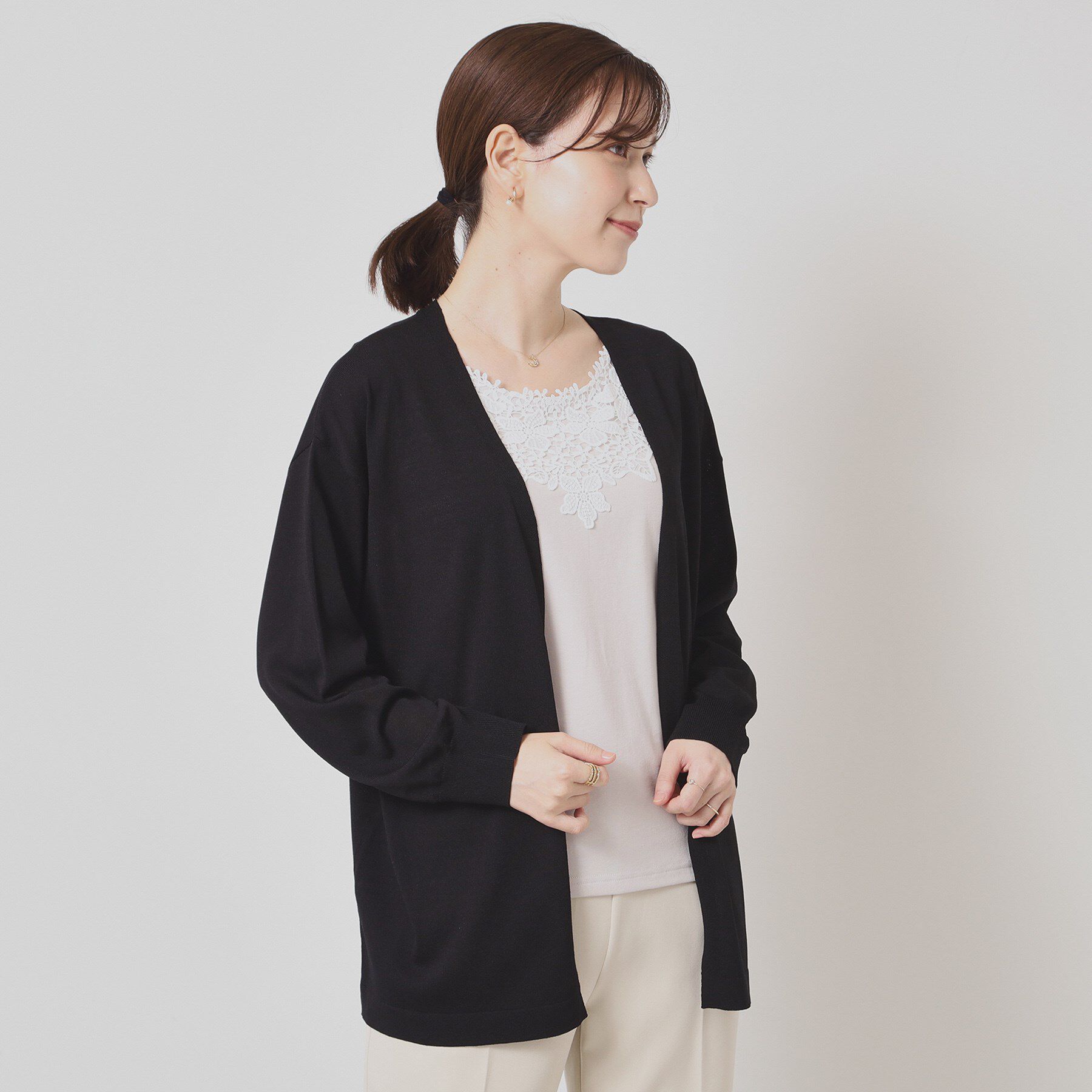 ITS&rsquo;DEMO「【UVケア／接触冷感／毛玉防止／手洗い可】着流しニットカーディガン」|カーディガン|