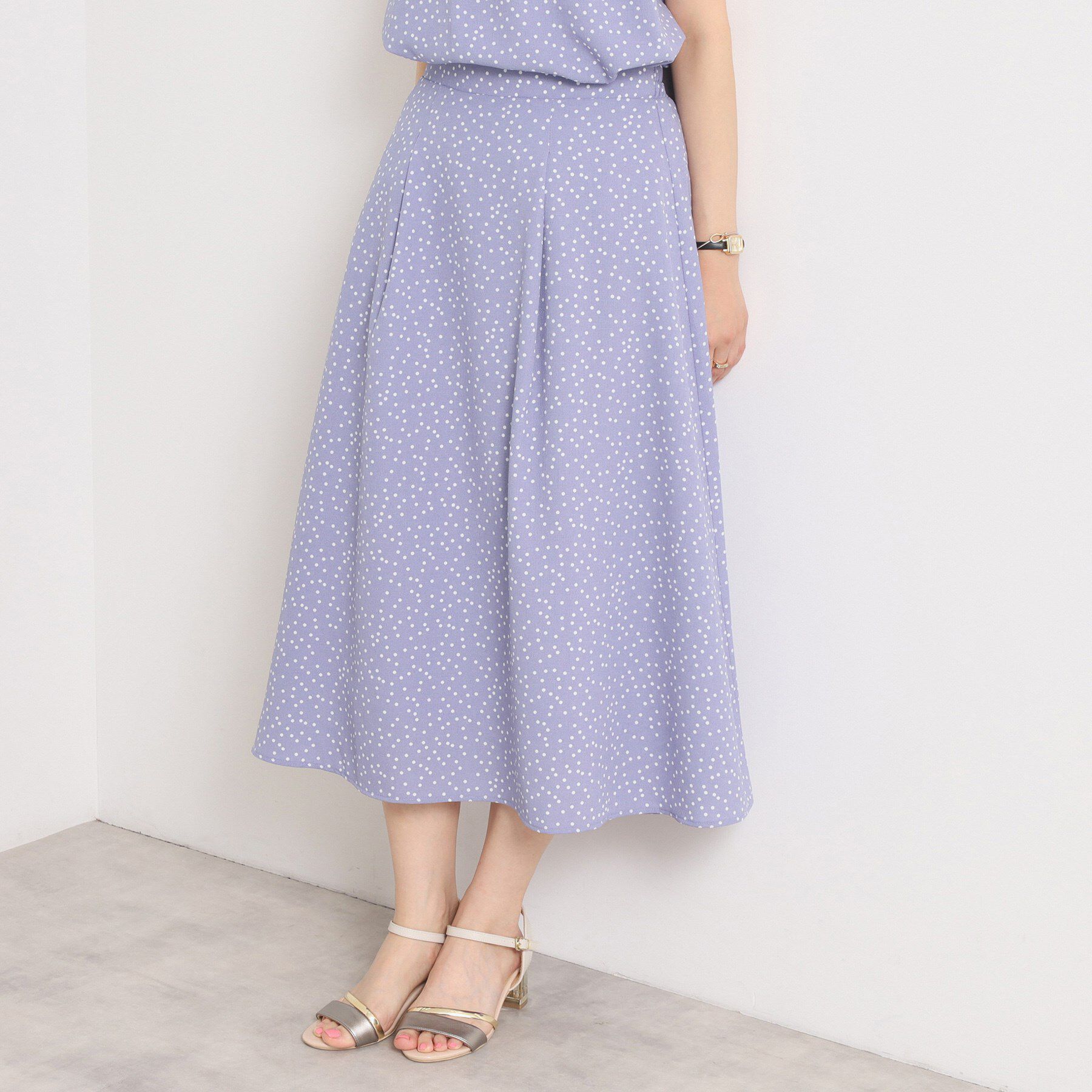 ITS&rsquo;DEMO「【UVカット／速乾／冷感／洗濯機OK／洗濯後しわになりにくい】麻調ストレッチタックスカート＜ラク服シ」|スカート|