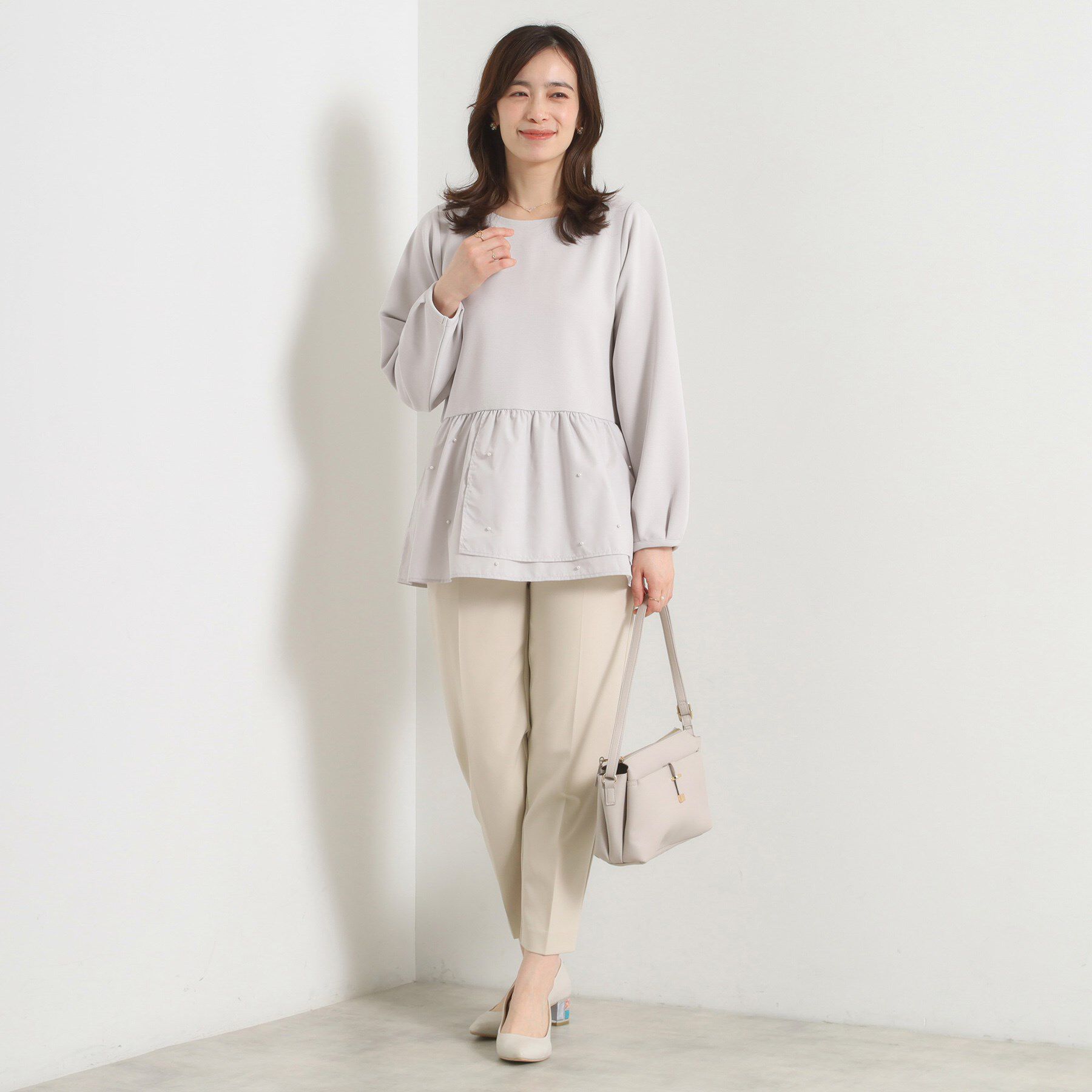 ITS&rsquo;DEMO「【手洗い可】異素材切替リップルプルオーバー」|Tシャツ・カットソー|