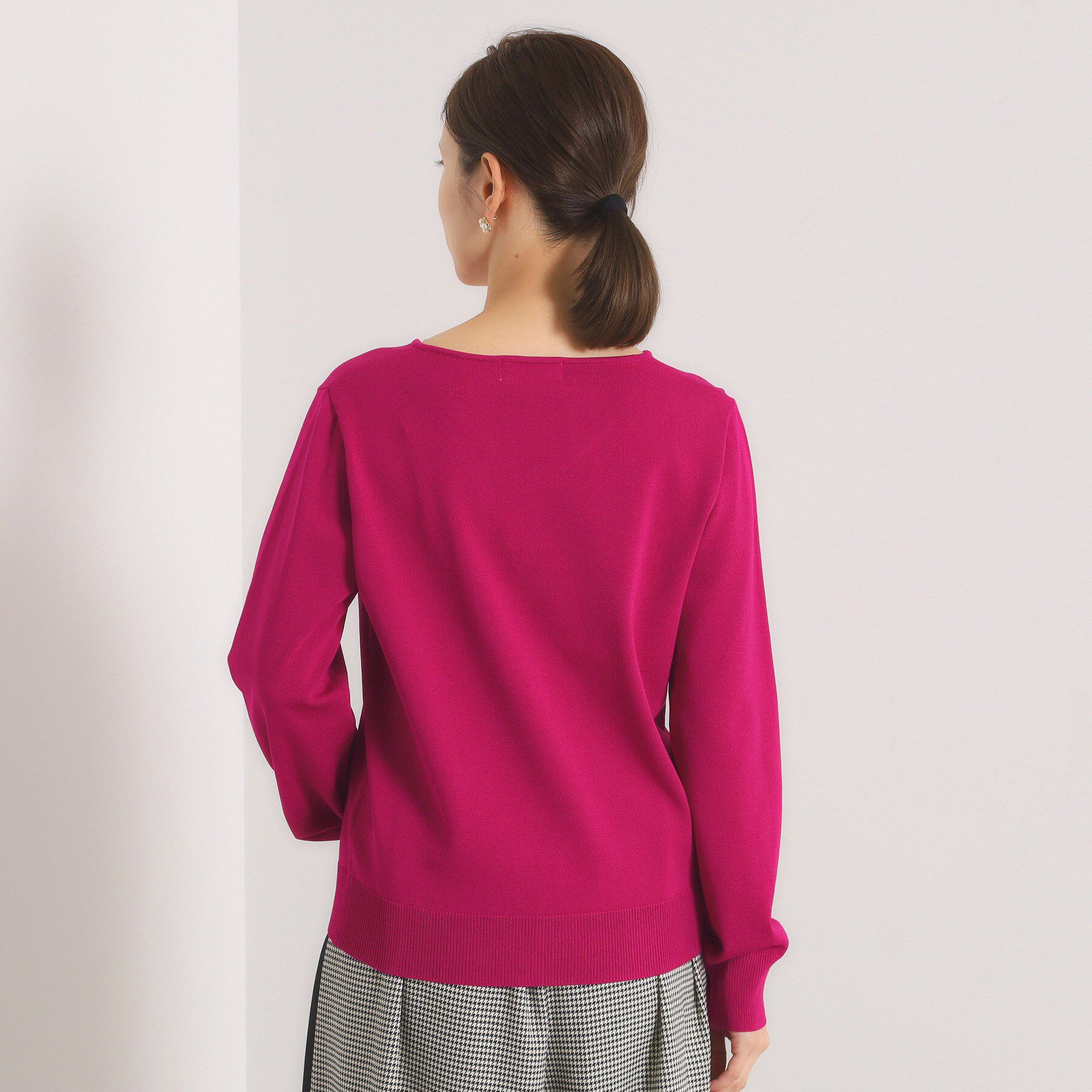 ITS&rsquo;DEMO「【縮みに強い／洗濯機OK】Vネックニットプルオーバー」|ニット・セーター|