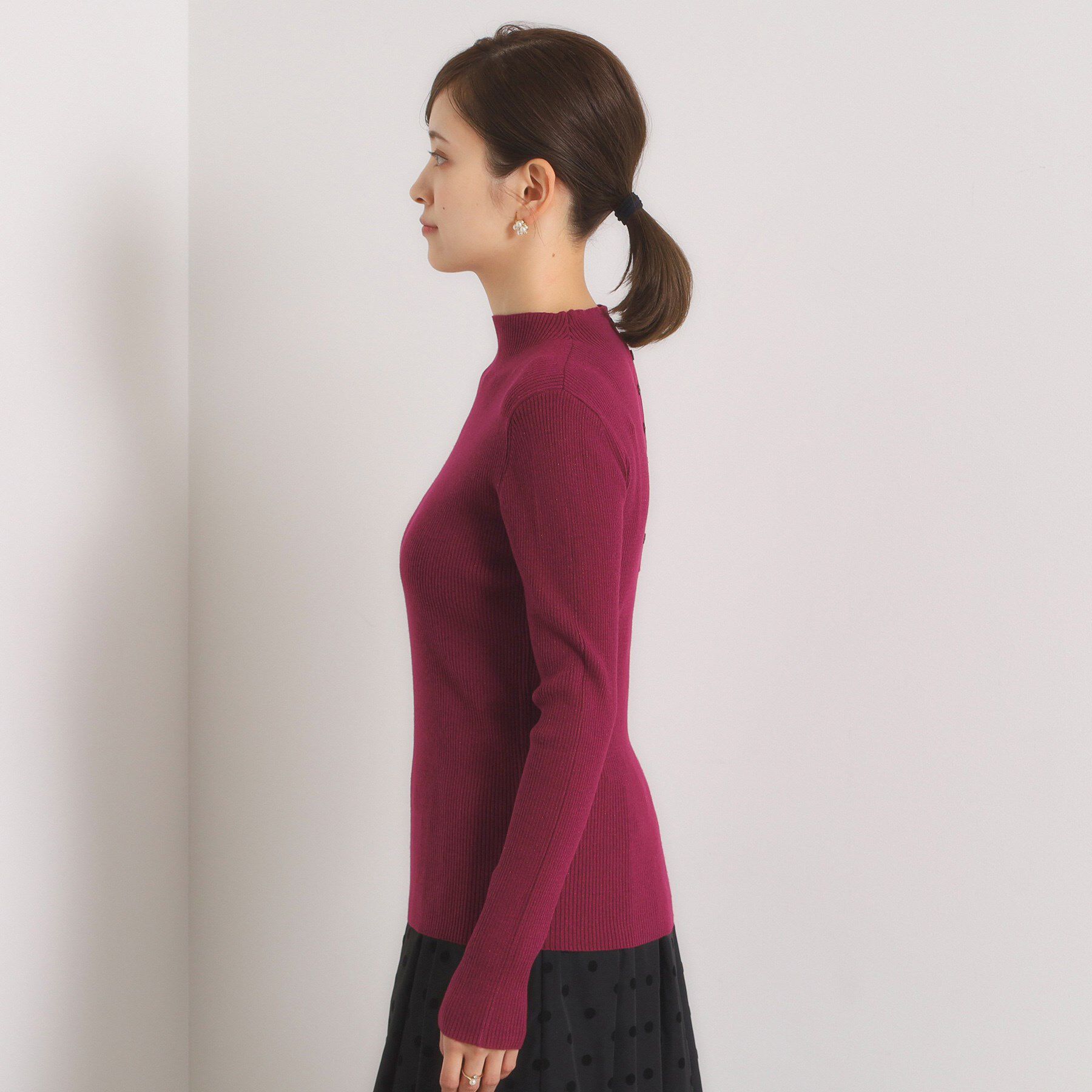 ITS&rsquo;DEMO「【手洗い可】ラメリブボトルネックニット」|ニット・セーター|