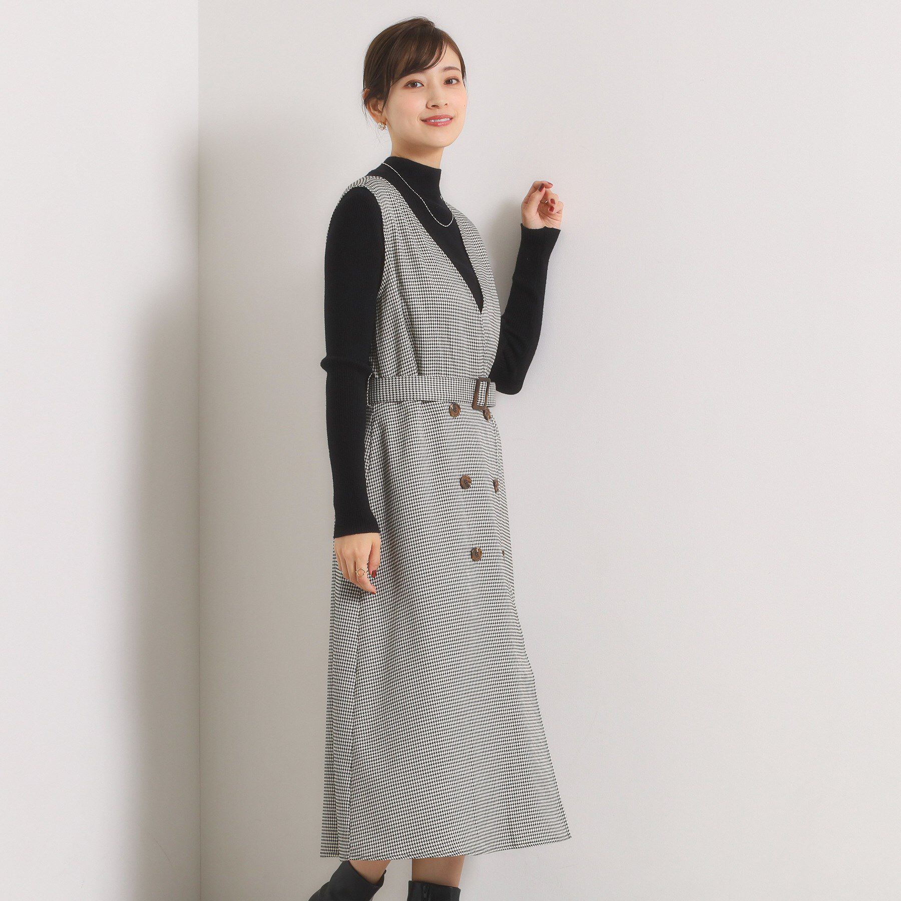 ITS&rsquo;DEMO「【手洗い可】チェック柄ジャンスカ」|ワンピース|