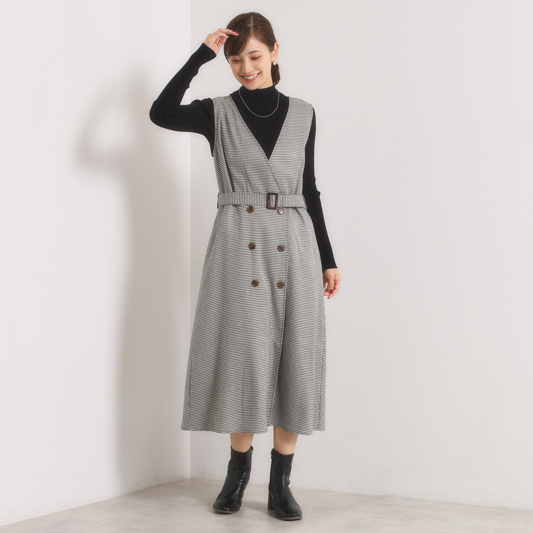 ITS&rsquo;DEMO「【手洗い可】チェック柄ジャンスカ」|ワンピース|