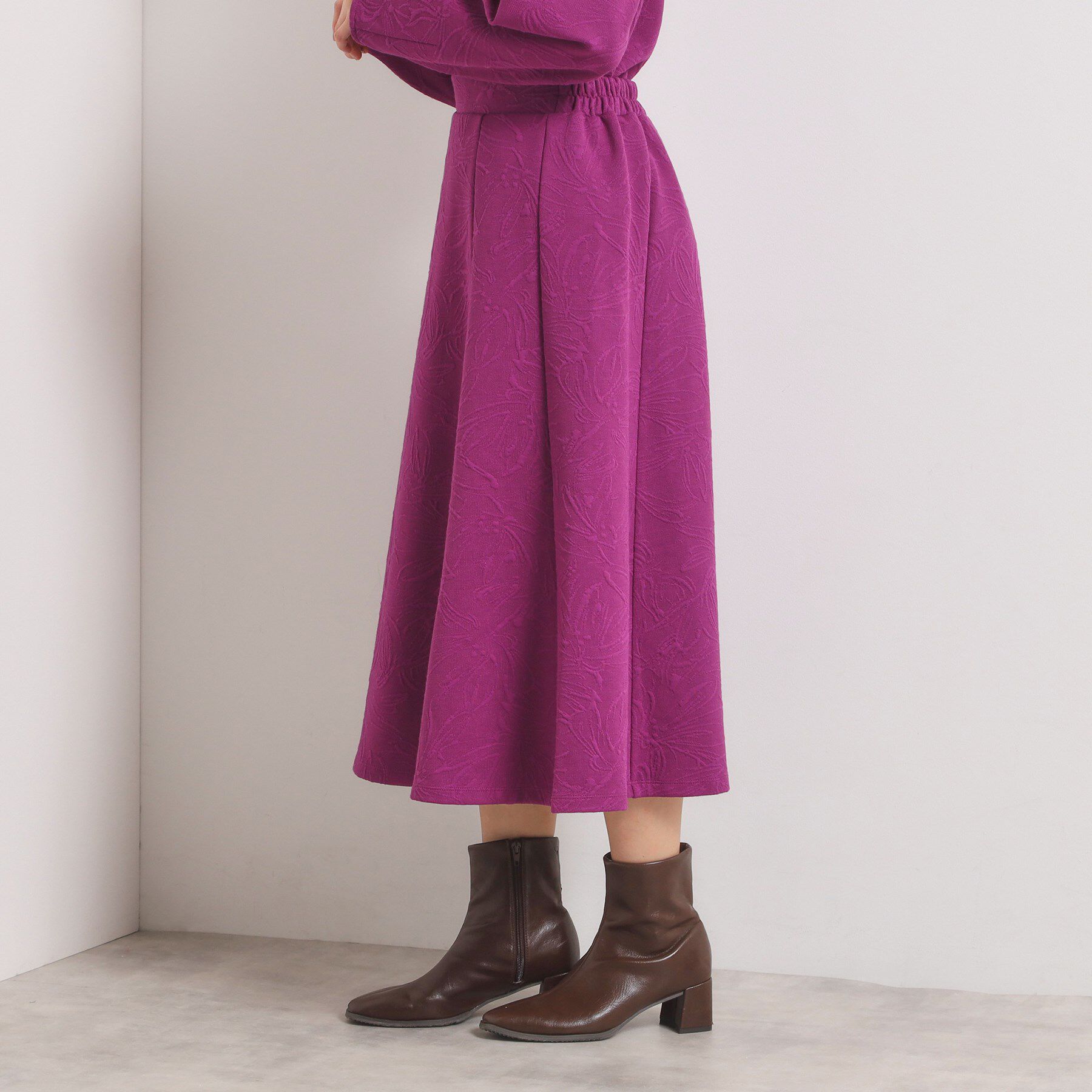 ITS&rsquo;DEMO「【手洗い可／セットアップ可】花柄ジャカードスカート」|スカート|