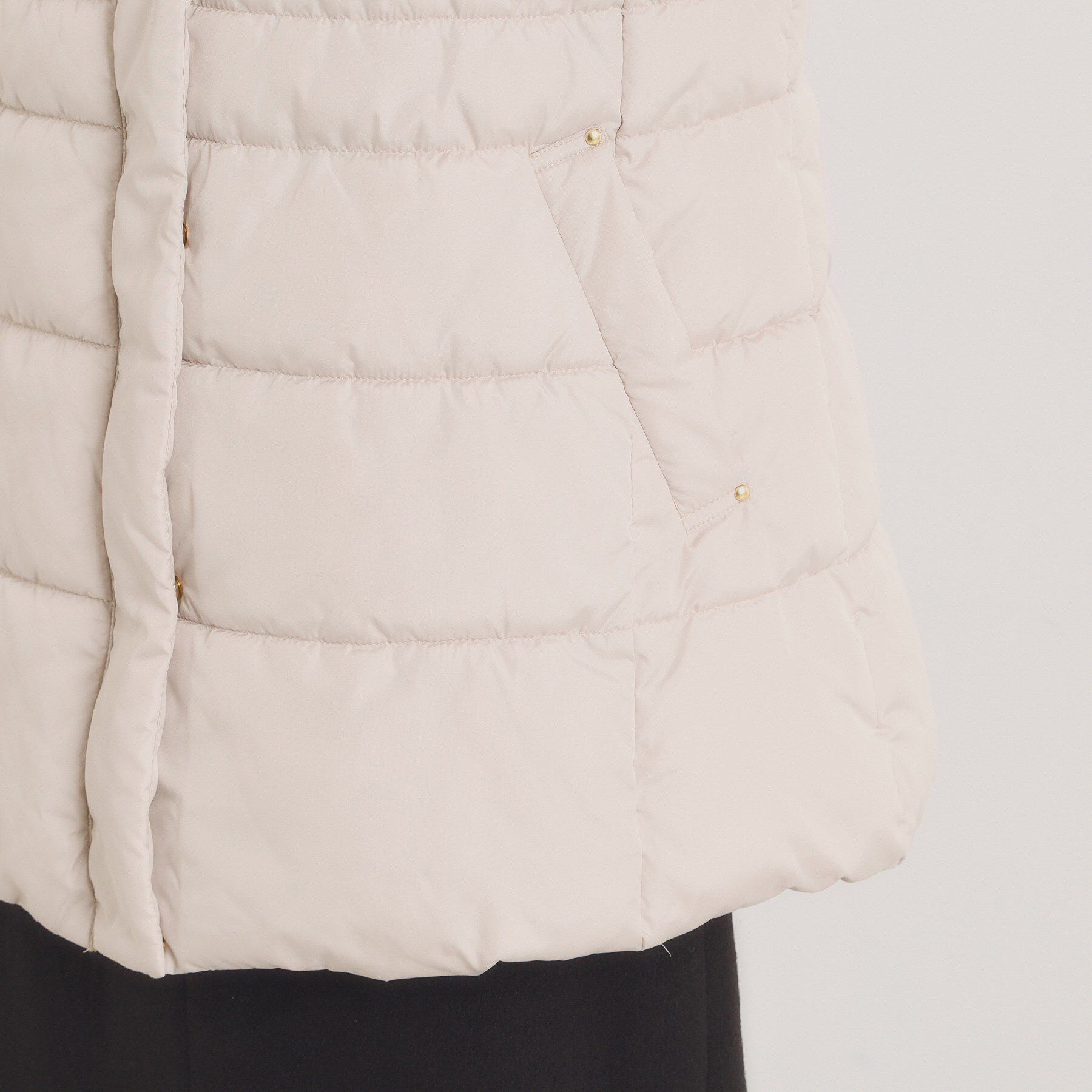 ITS&rsquo;DEMO「【撥水加工】ショールカラー中綿ミディ丈コート」|ダウン|