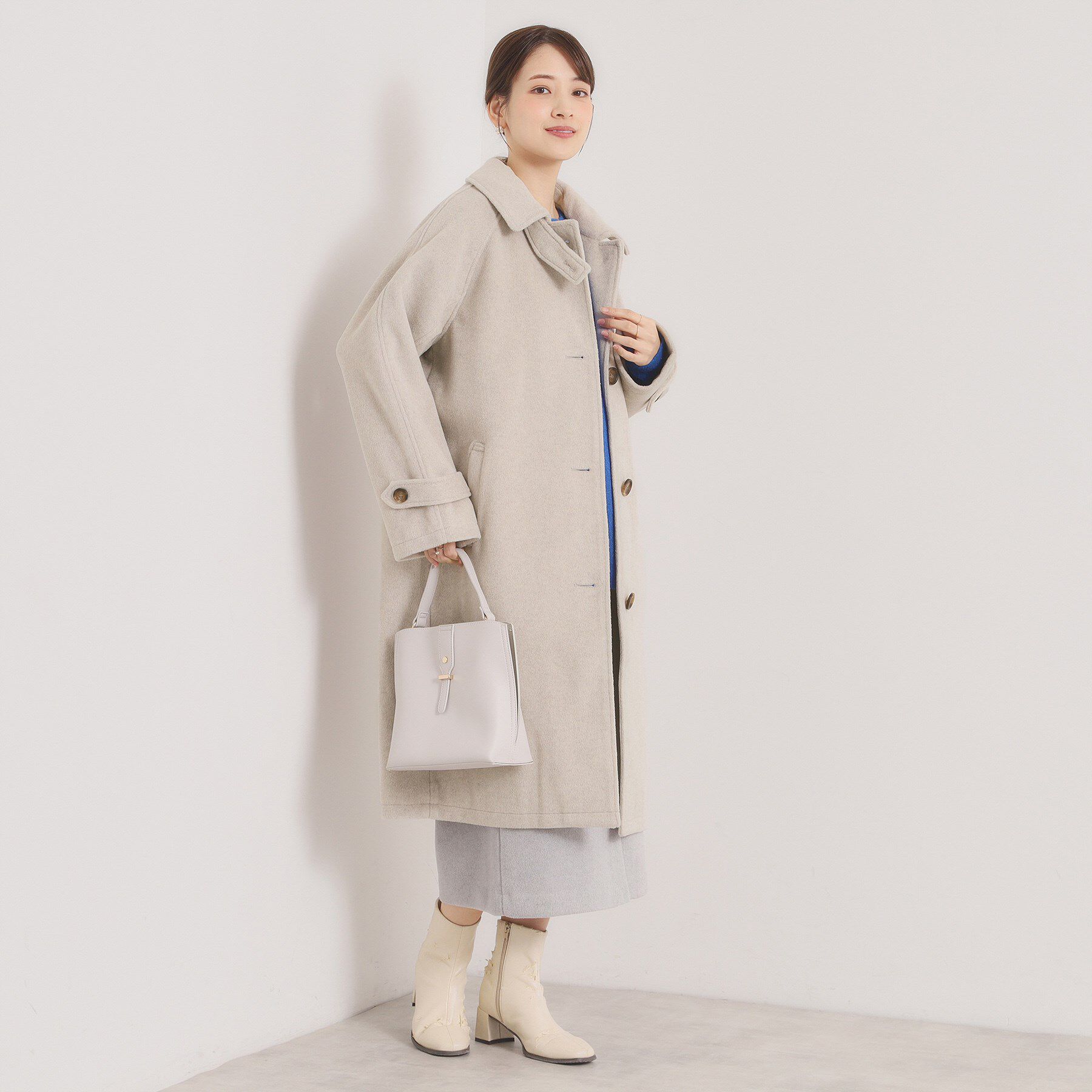 ITS&rsquo;DEMO「モッサ風ロングコート」|ステンカラーコート|