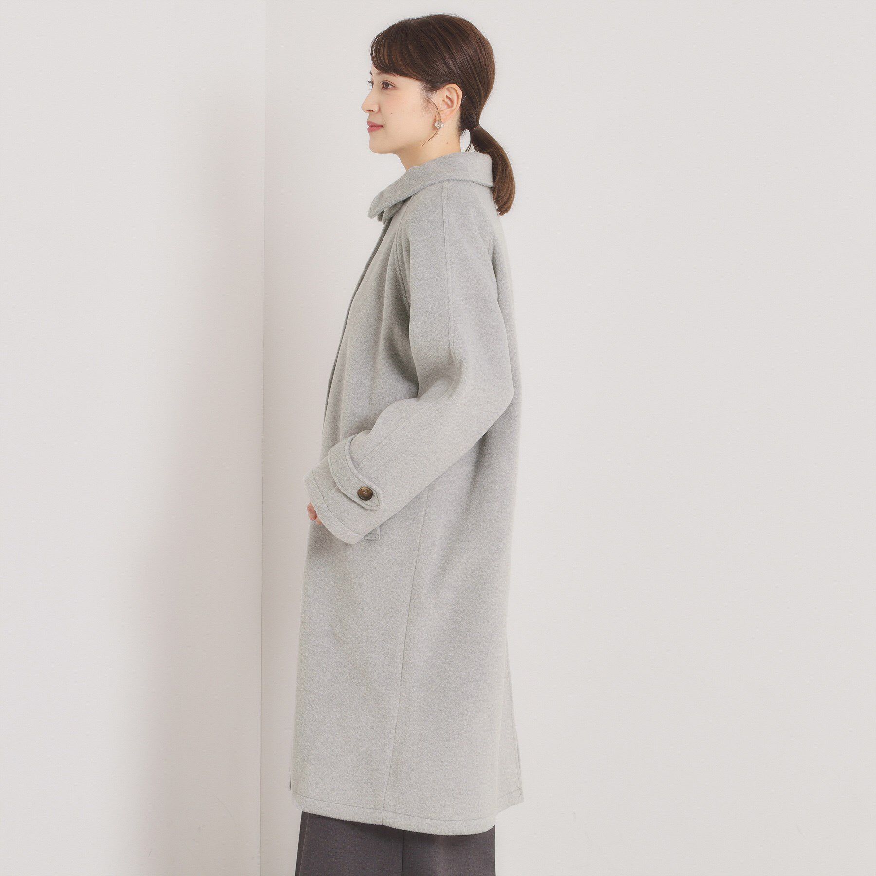 ITS&rsquo;DEMO「モッサ風ロングコート」|ステンカラーコート|