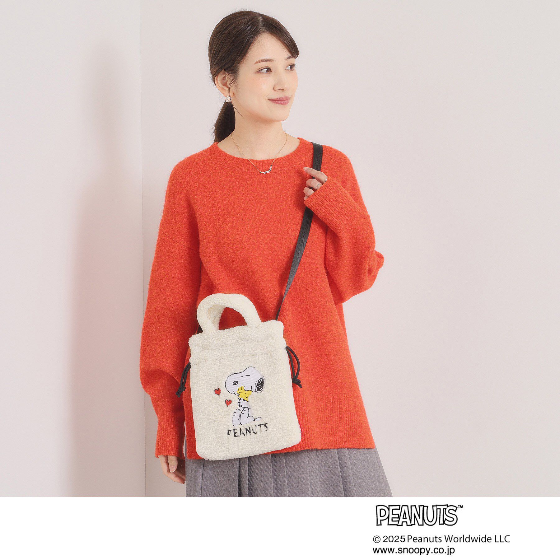 ITS&rsquo;DEMO「＜PEANUTS＞ボア刺繍ショルダー」|ショルダー・メッセンジャー|