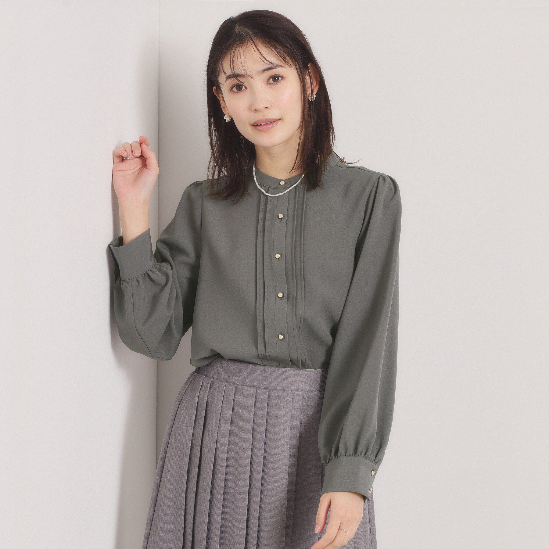 ITS&rsquo;DEMO「【入卒／手洗い可】フロントピンタックブラウス」|シャツ・ブラウス|