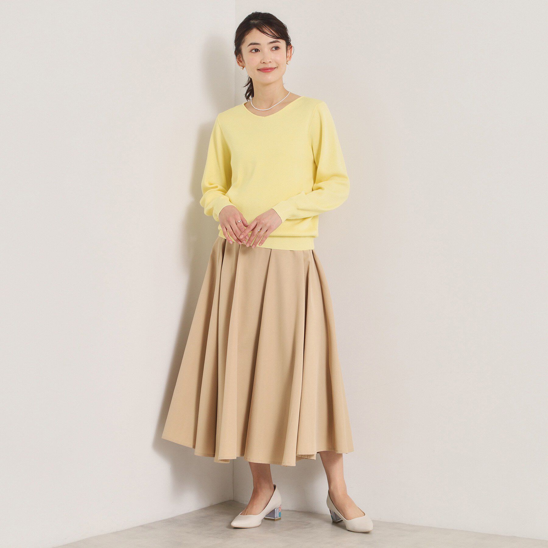 ITS&rsquo;DEMO「【洗濯機OK】花粉防止Vネックニット」|ニット・セーター|