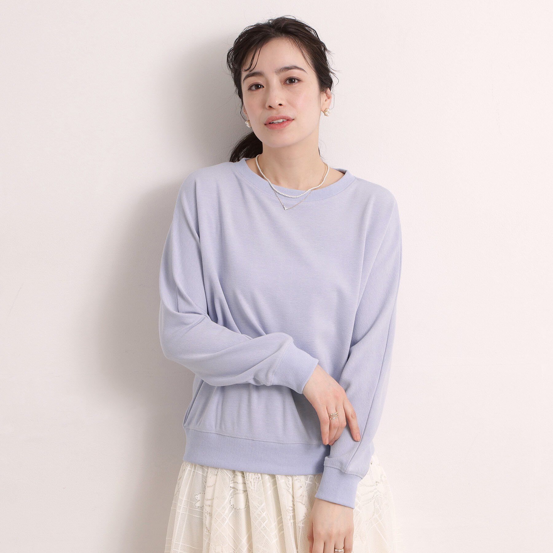 ITS&rsquo;DEMO「【手洗い可】ラメポンチドルマンプルオーバー」|Tシャツ・カットソー|サックスブルー(09