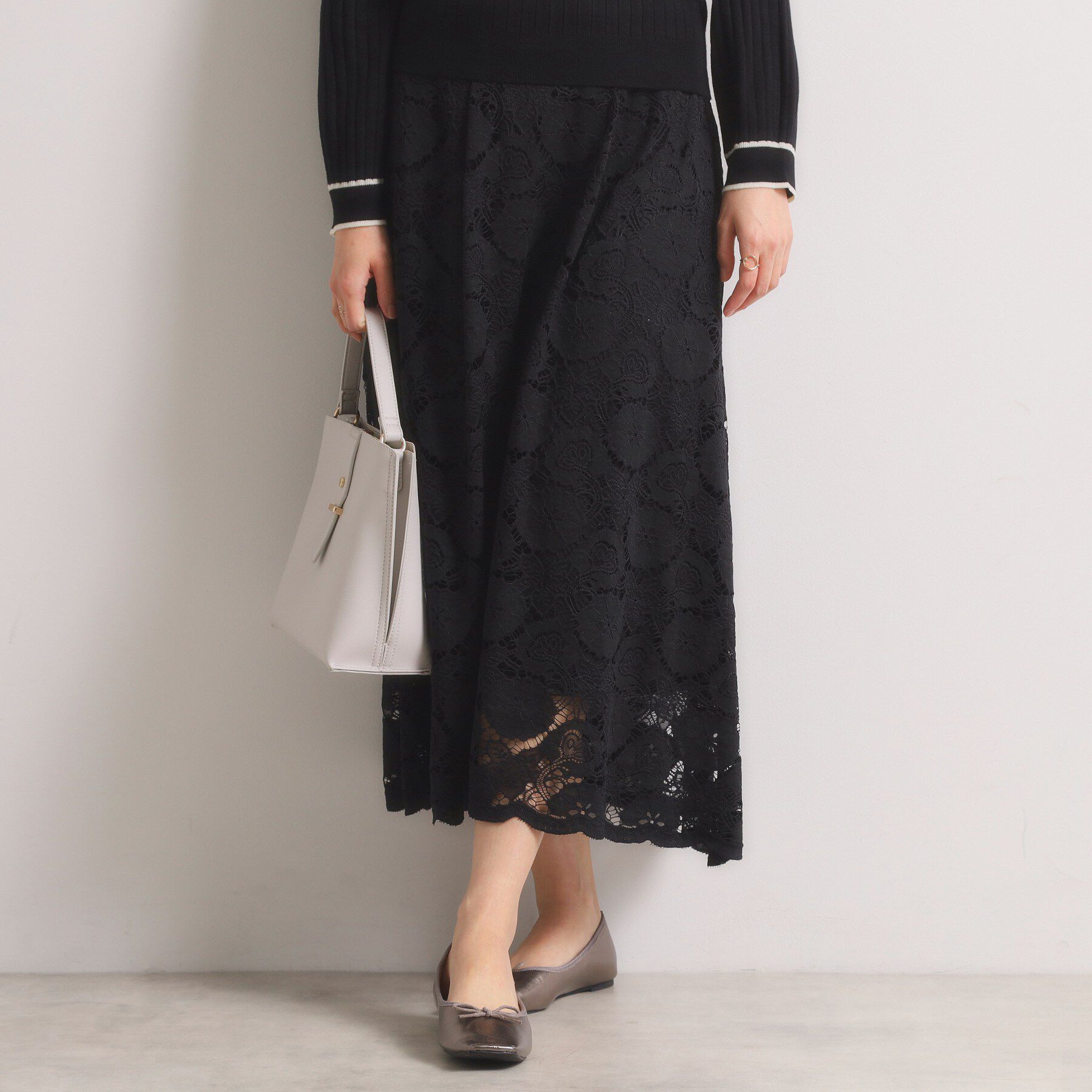 ITS&rsquo;DEMO「【手洗い可／ウエストゴム】レーススカート」|スカート|