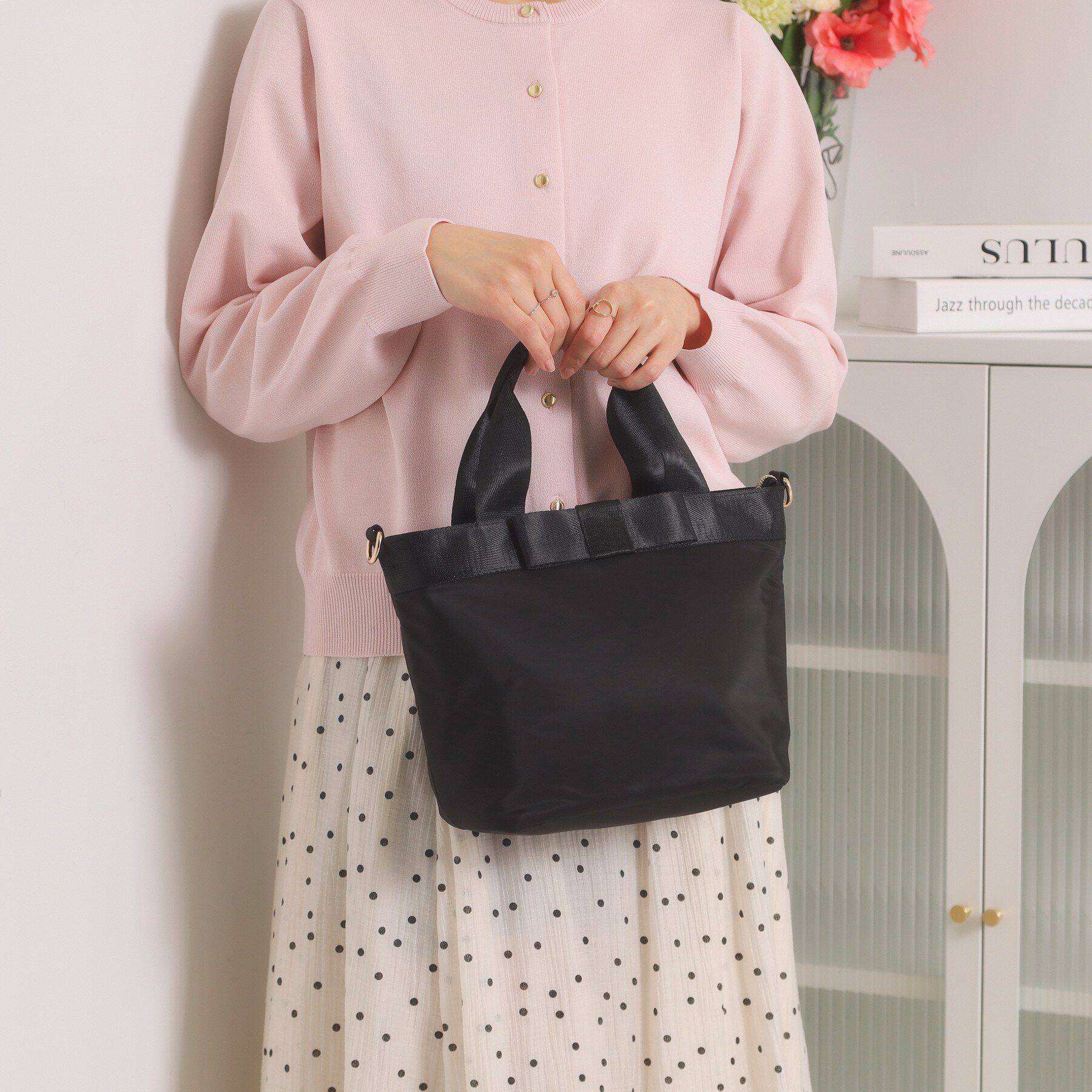 ITS&rsquo;DEMO「リボンモチーフ2WAYトート」|トートバッグ|ブラック(019)