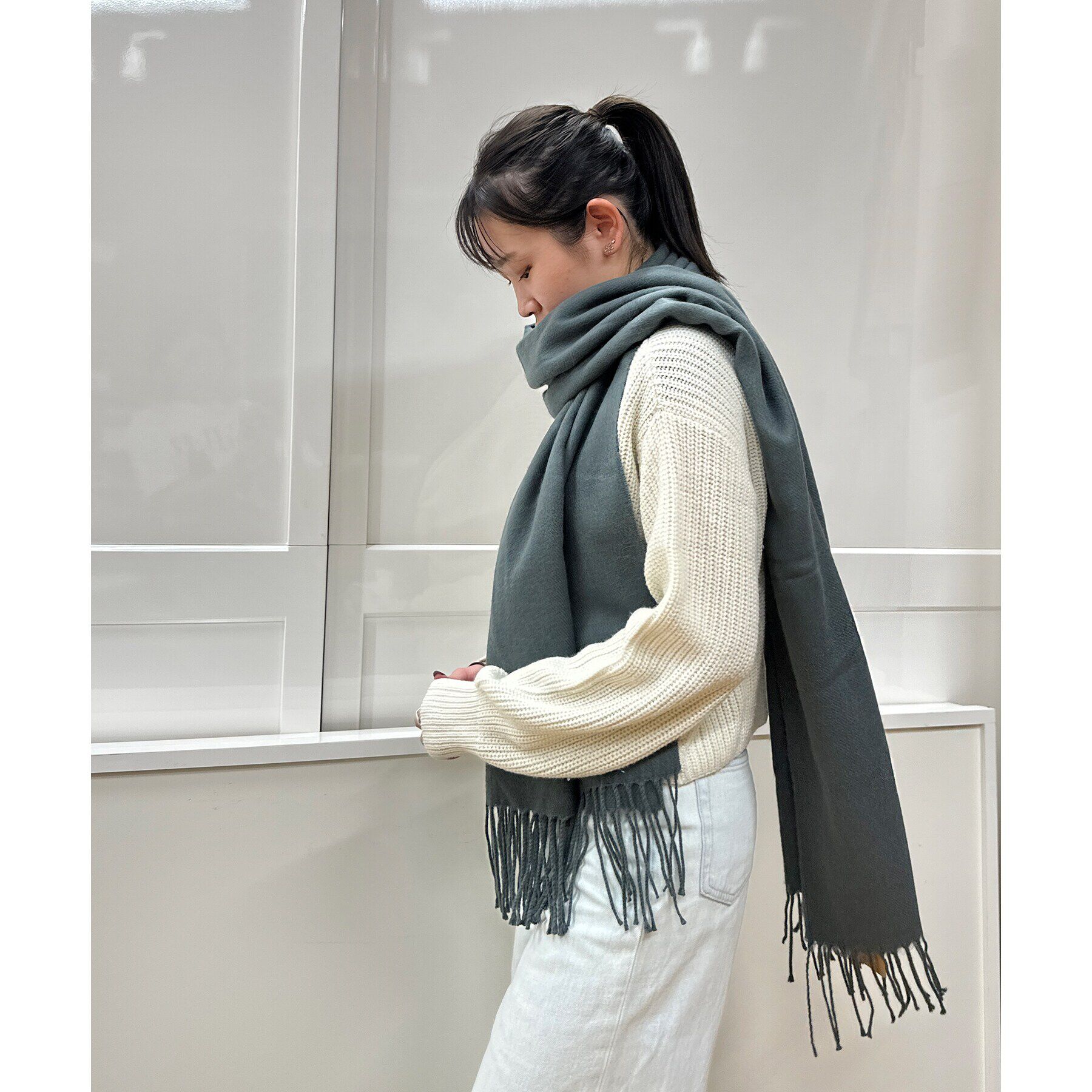 Ober Tashe「洗えるシンプルカラーストール 累計販売約5000枚【防寒／マフラー／無地／ギフト】」|ストール|