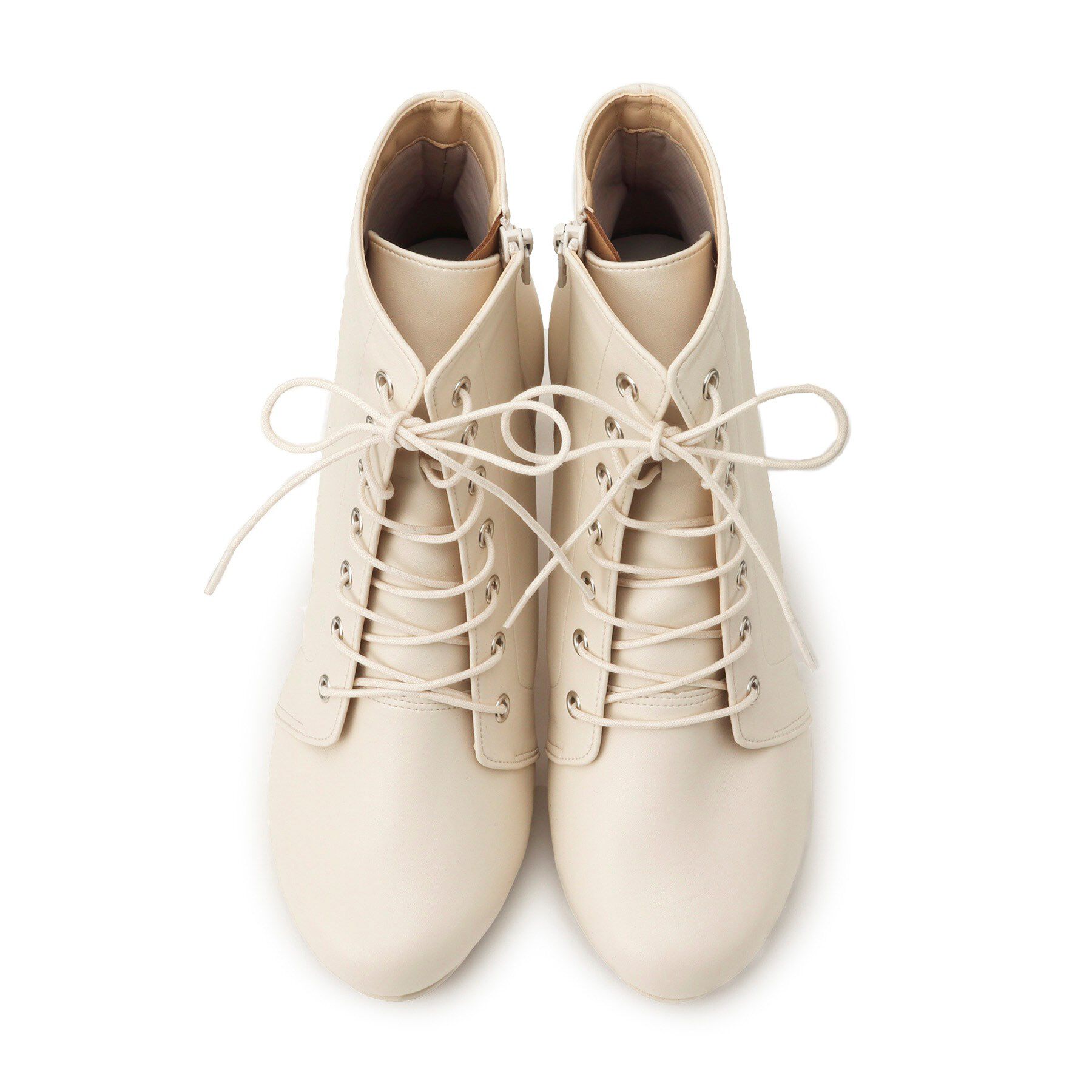 ESPERANZA「アーモンドトゥレースアップ厚底ショートブーツ」|ショートブーツ|