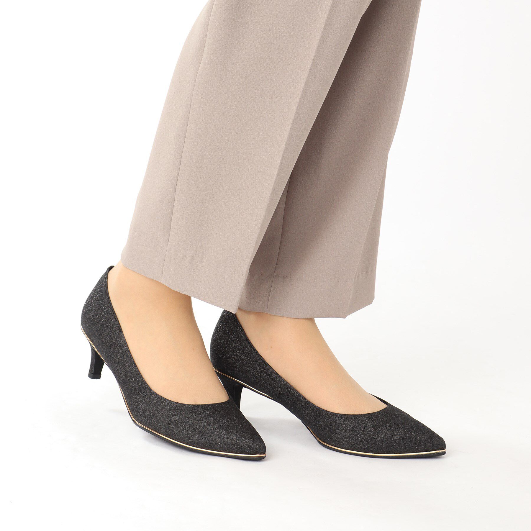 ESPERANZA「履きやすいパンプスヒール約5.5cm/グリッター」|パンプス|