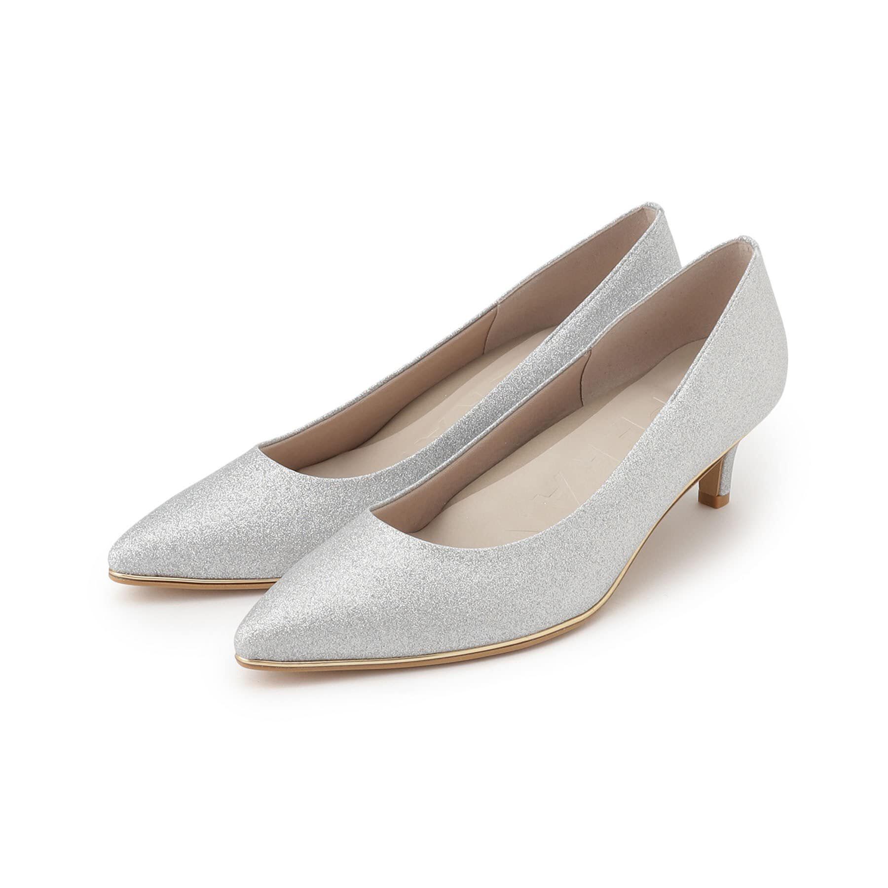ESPERANZA「履きやすいパンプスヒール約5.5cm/グリッター」|パンプス|シルバー(208)