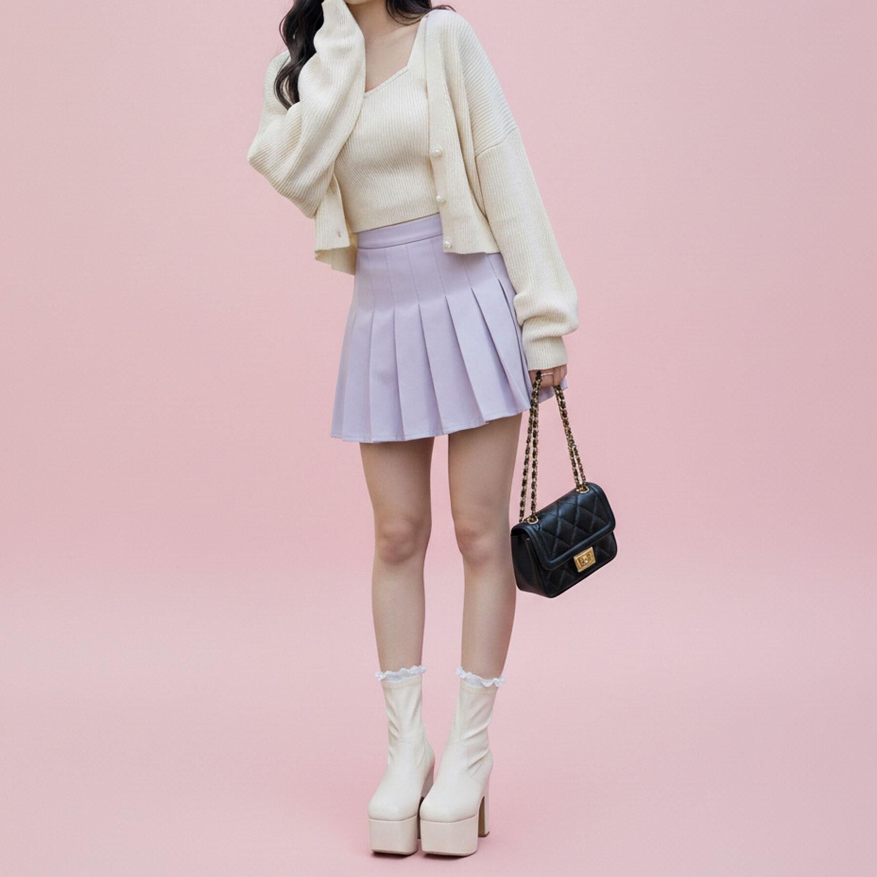 csT&P「スクウェアヒールストレッチブーツ」|ショートブーツ|