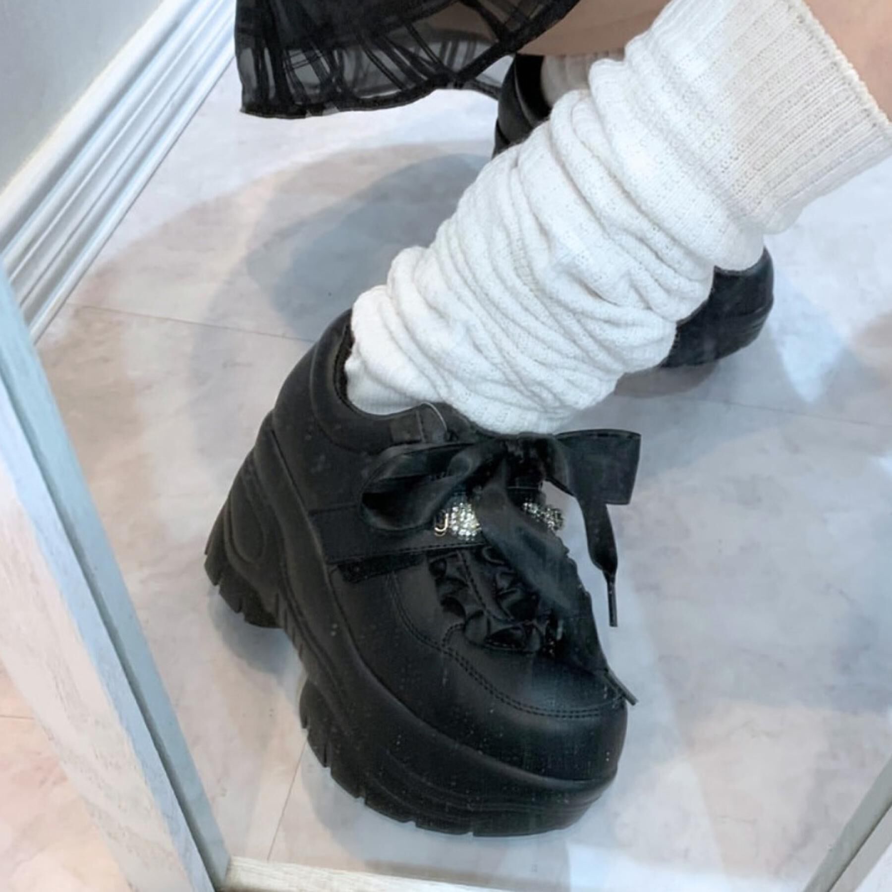 csT&P「厚底キラキラストーン付スニーカー」|スニーカー|