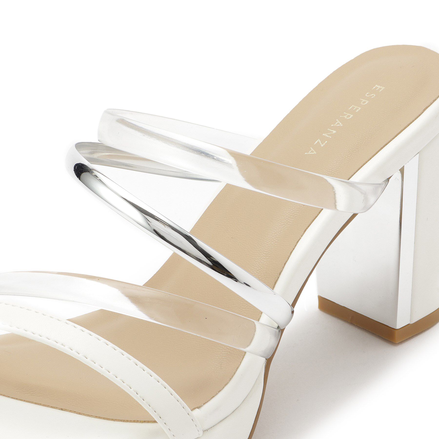 ESPERANZA「クリア&times;メタリックラインコンビヒールサンダル」|サンダル|