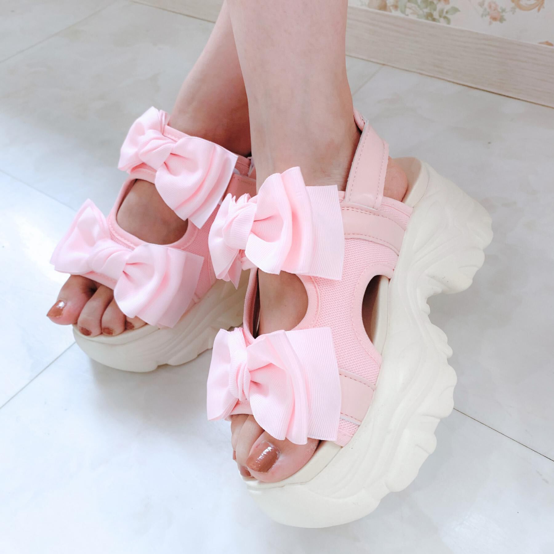 csT&P「厚底ダブルリボンサンダル」|サンダル|