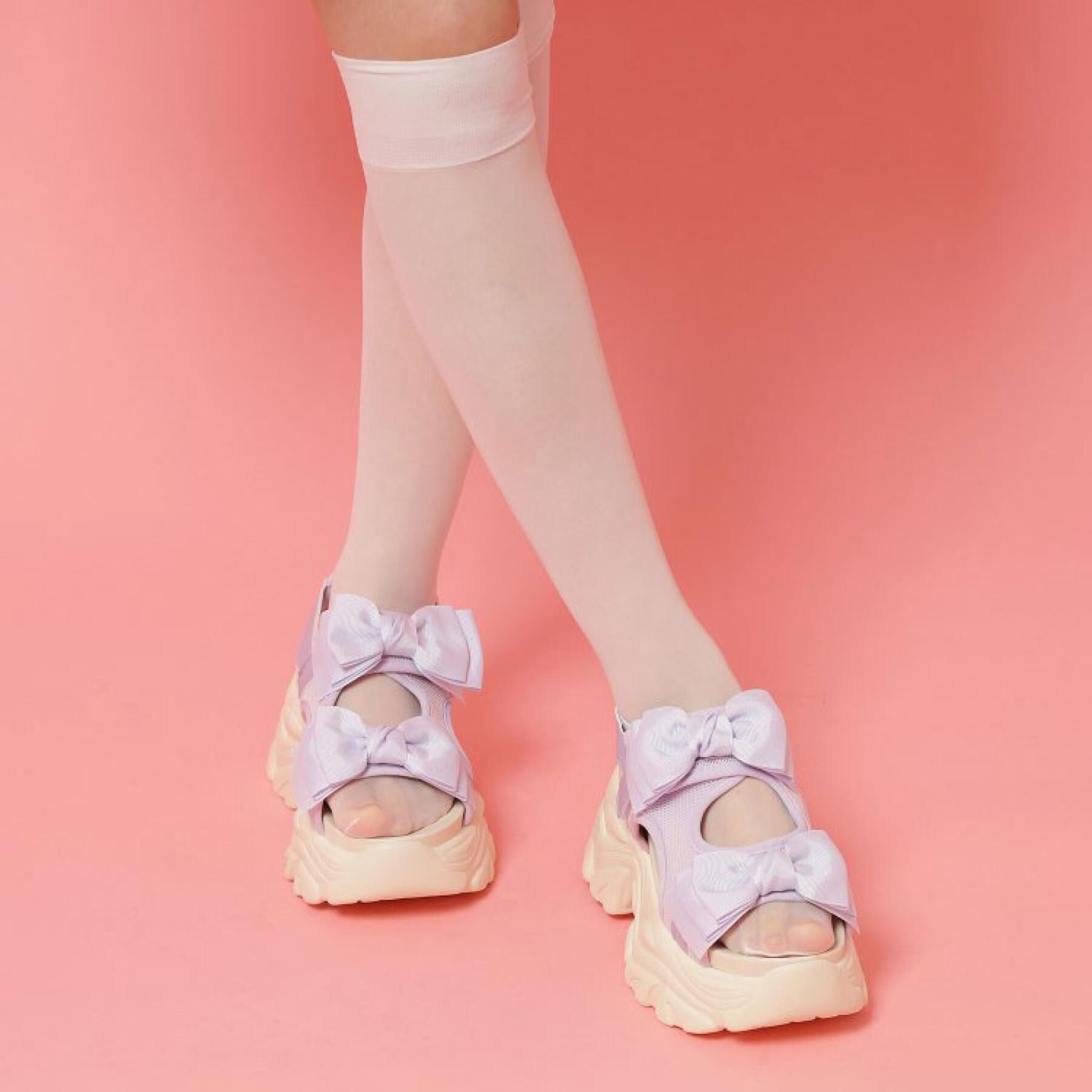 csT&P「厚底ダブルリボンサンダル」|サンダル|パープル(083)