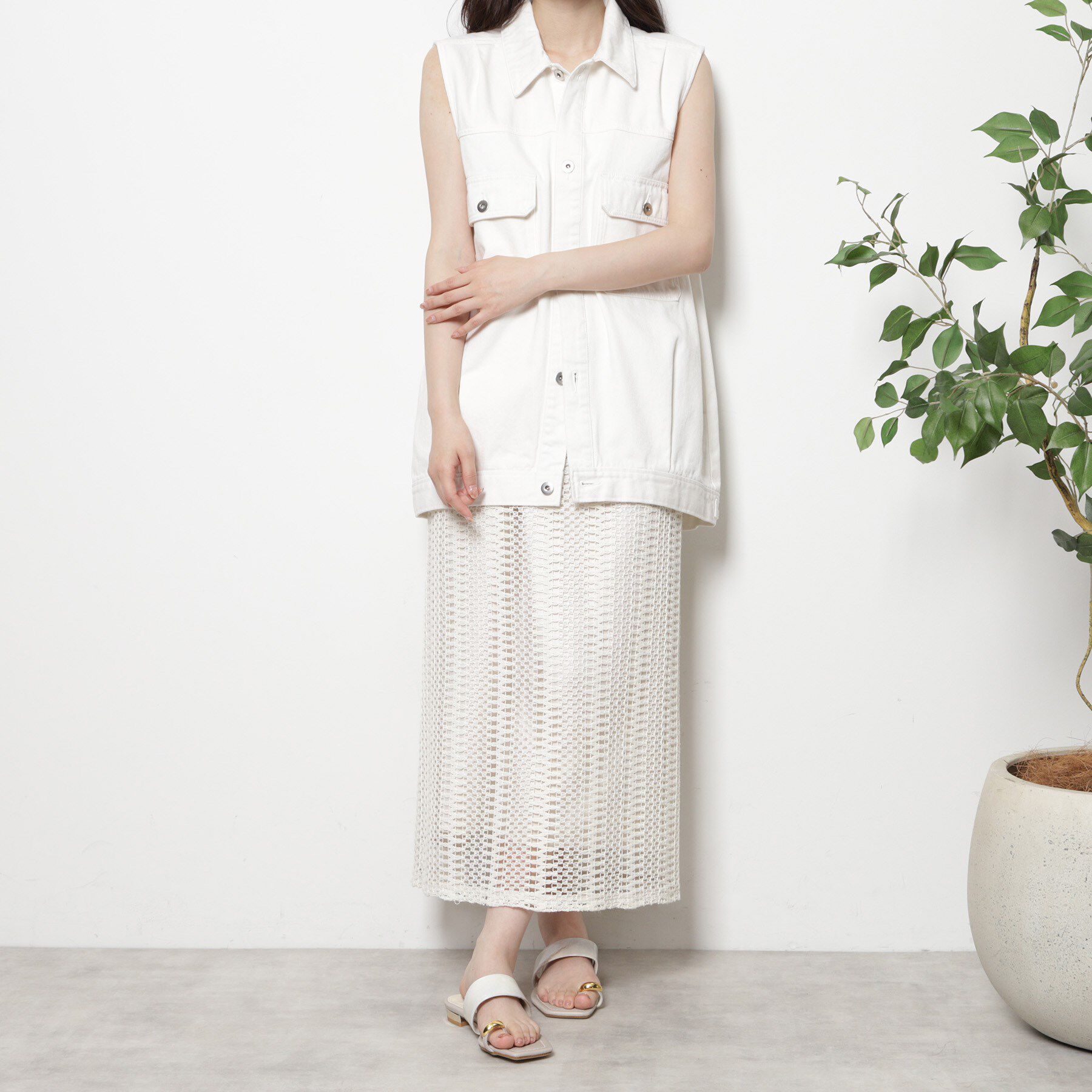 ESPERANZA「ゴールドリングトングフラットサンダル」|サンダル|