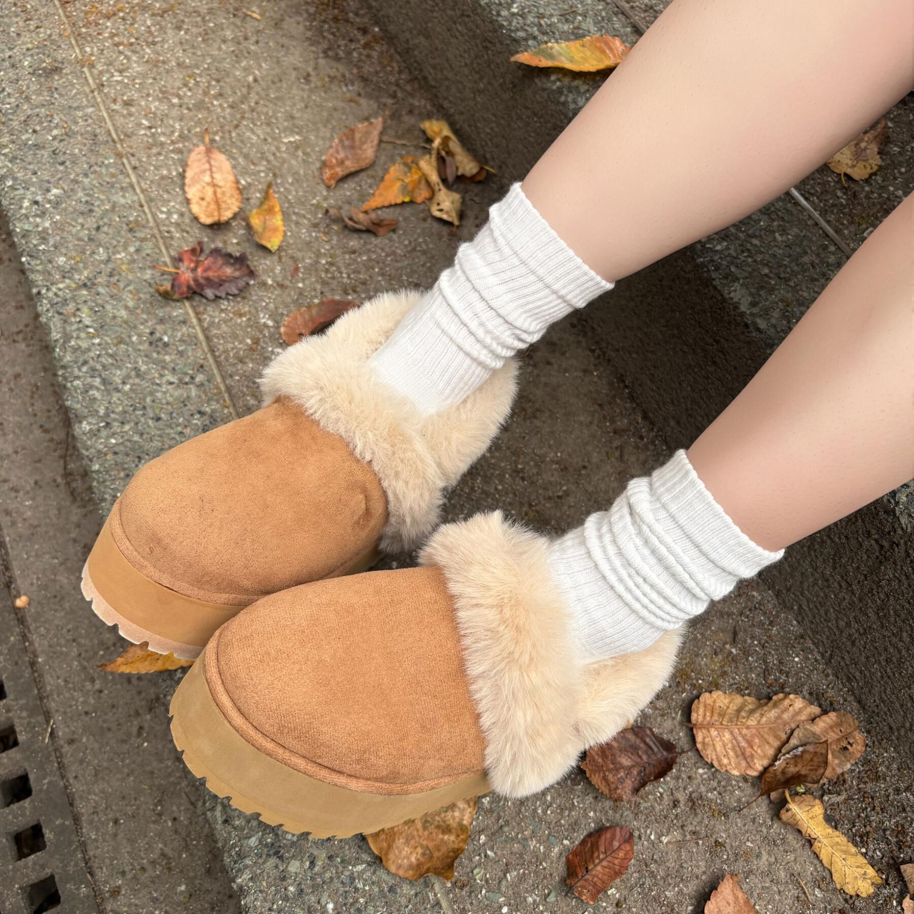 ESPERANZA「厚底2WAYフェイクムートンサボ」|ショートブーツ|