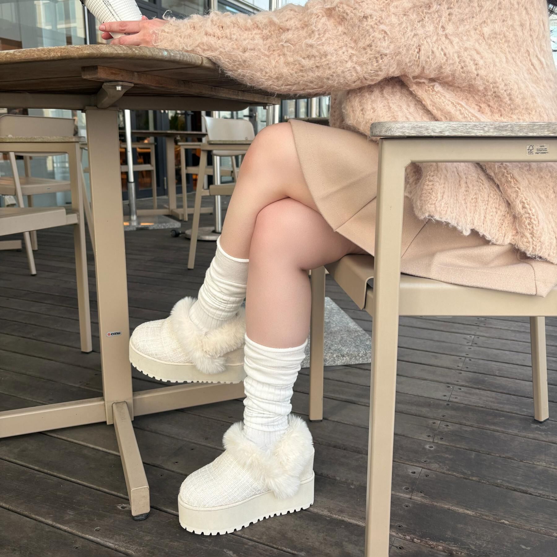 ESPERANZA「厚底2WAYフェイクムートンサボ」|ショートブーツ|