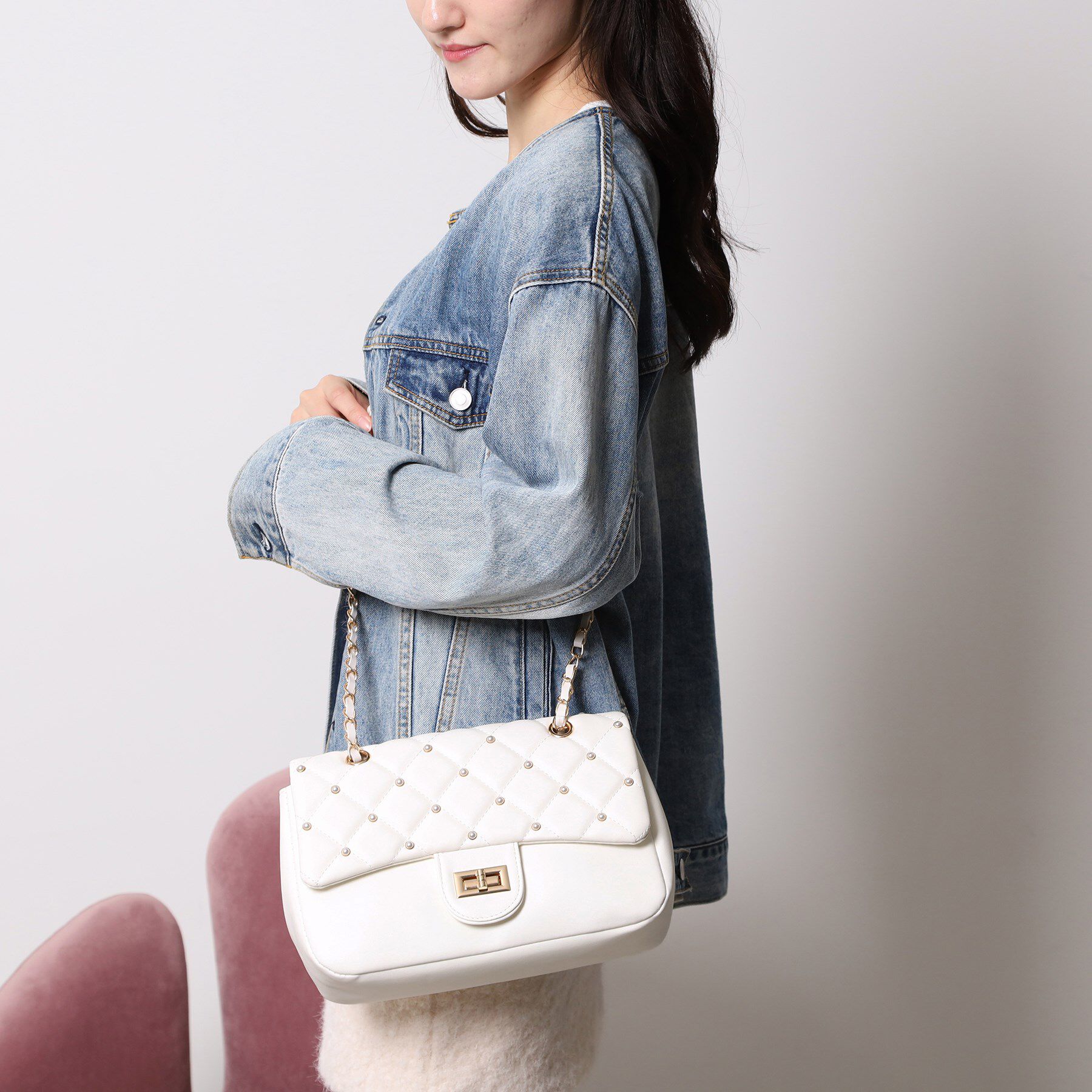 Ober Tashe「キルティング2wayショルダー」|ショルダー・メッセンジャー|ホワイト(001)