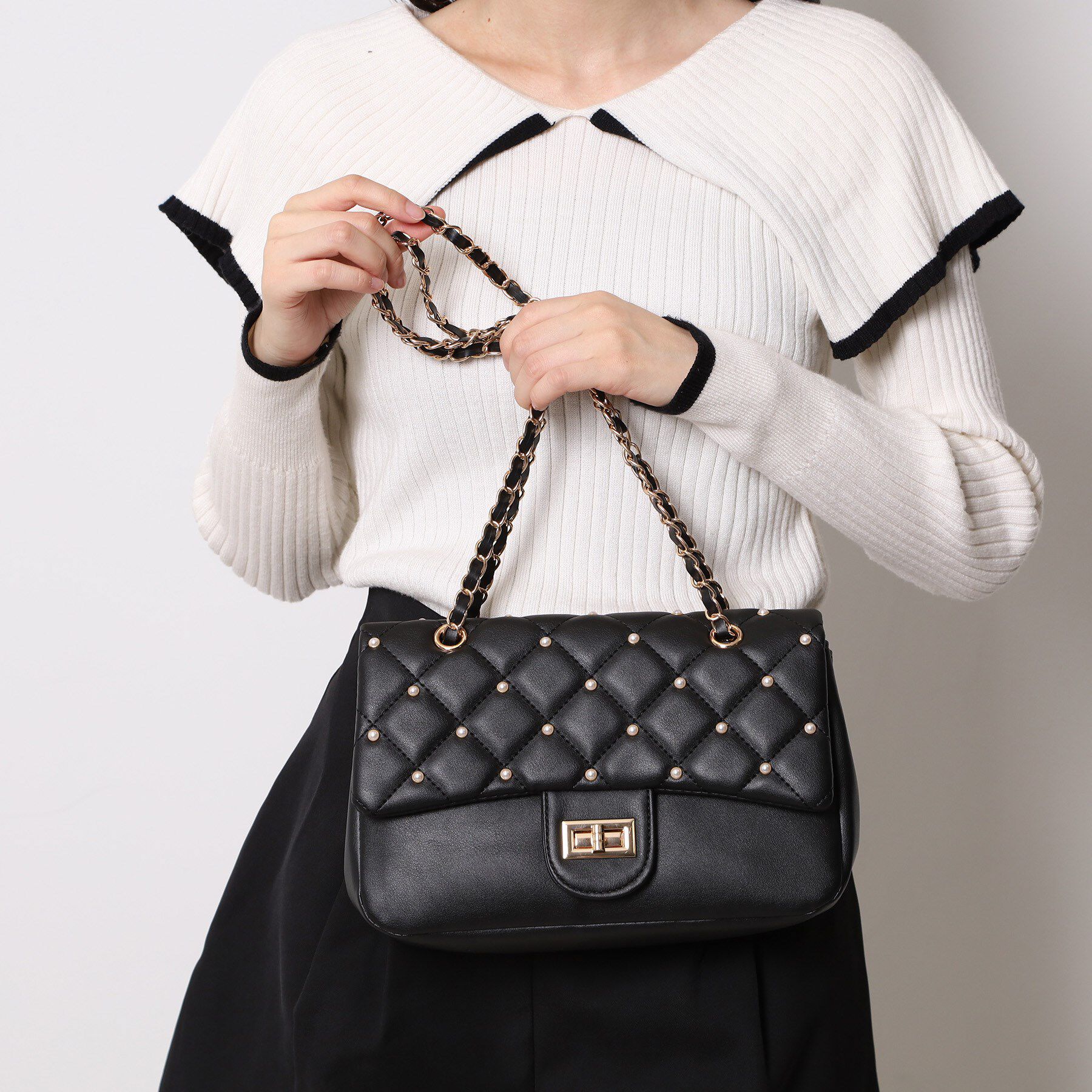 Ober Tashe「キルティング2wayショルダー」|ショルダー・メッセンジャー|ブラック(019)