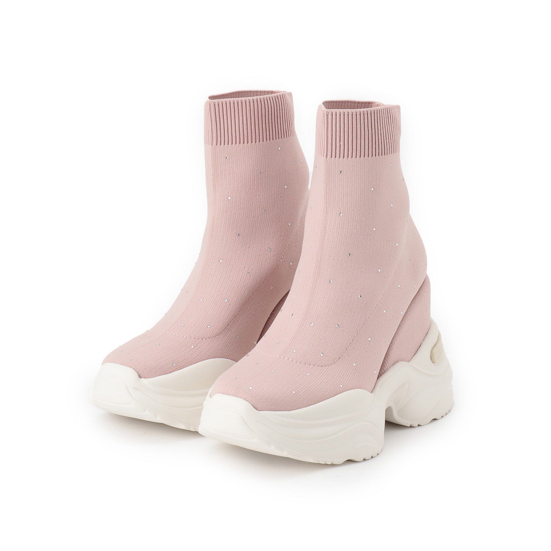 ESPERANZA「【EC先行販売】スニーカーソールラインストーンニットブーツ」|ショートブーツ|