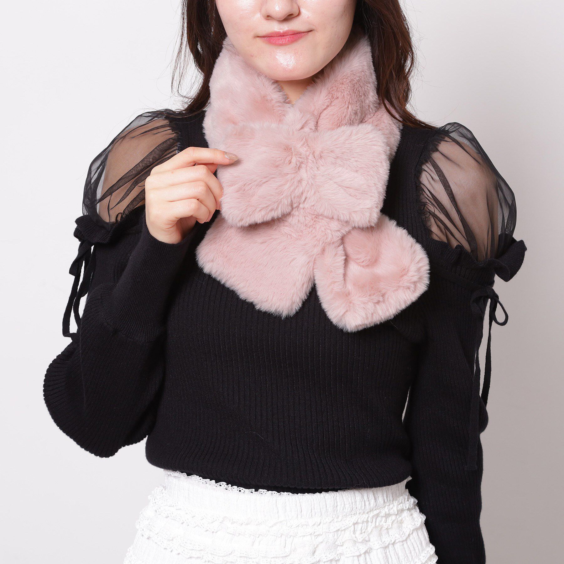 Ober Tashe「リボンマフラー」|ストール|