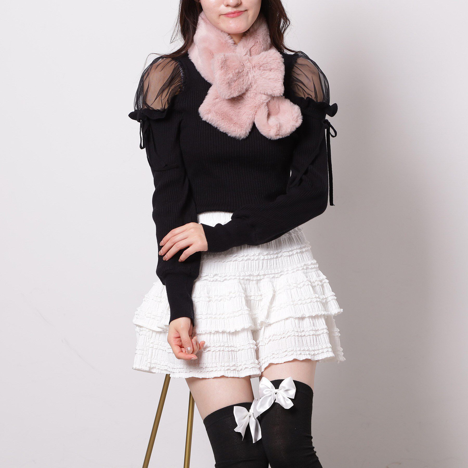 Ober Tashe「リボンマフラー」|ストール|