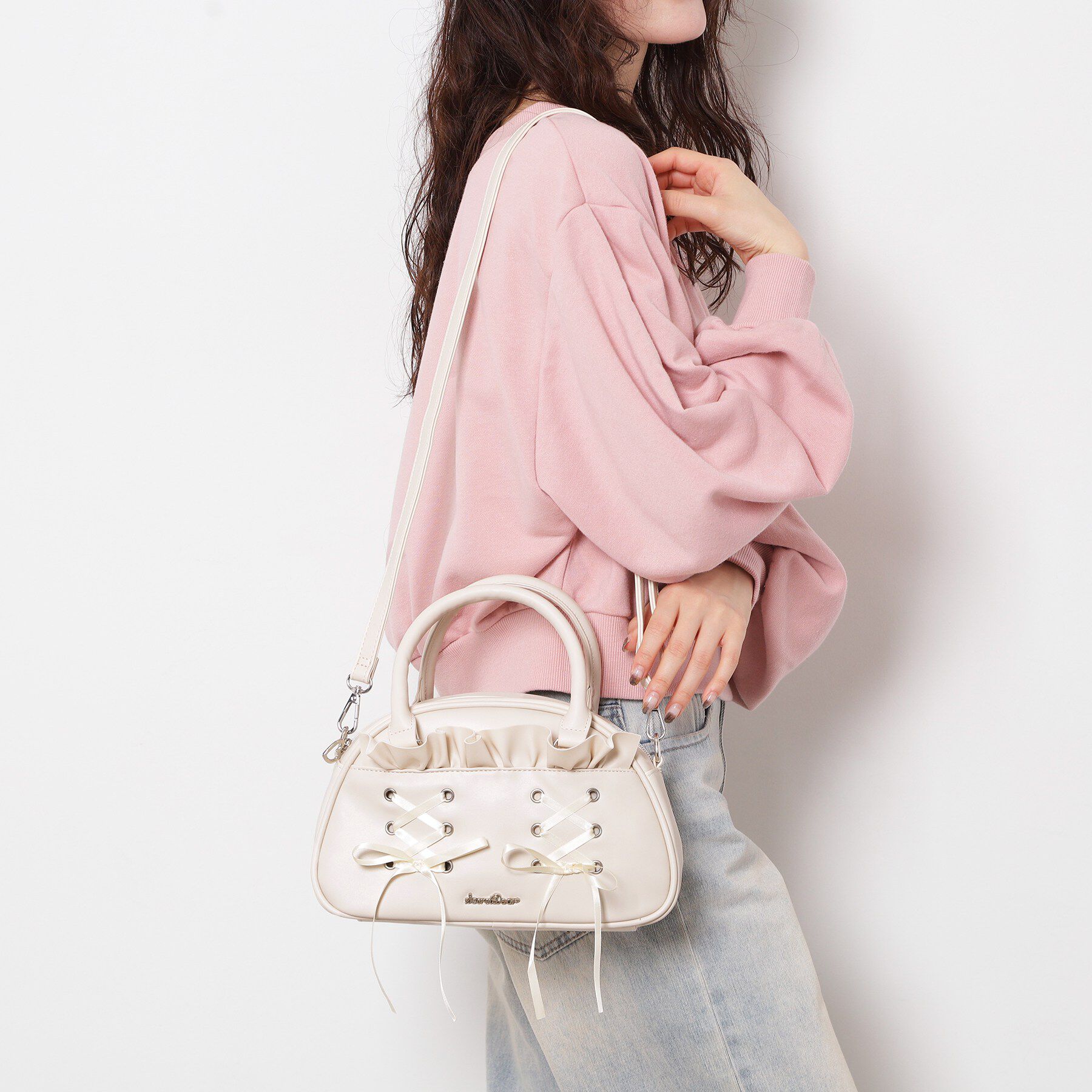 Ober Tashe「リボン使い2WAYショルダー」|ボストンバッグ|