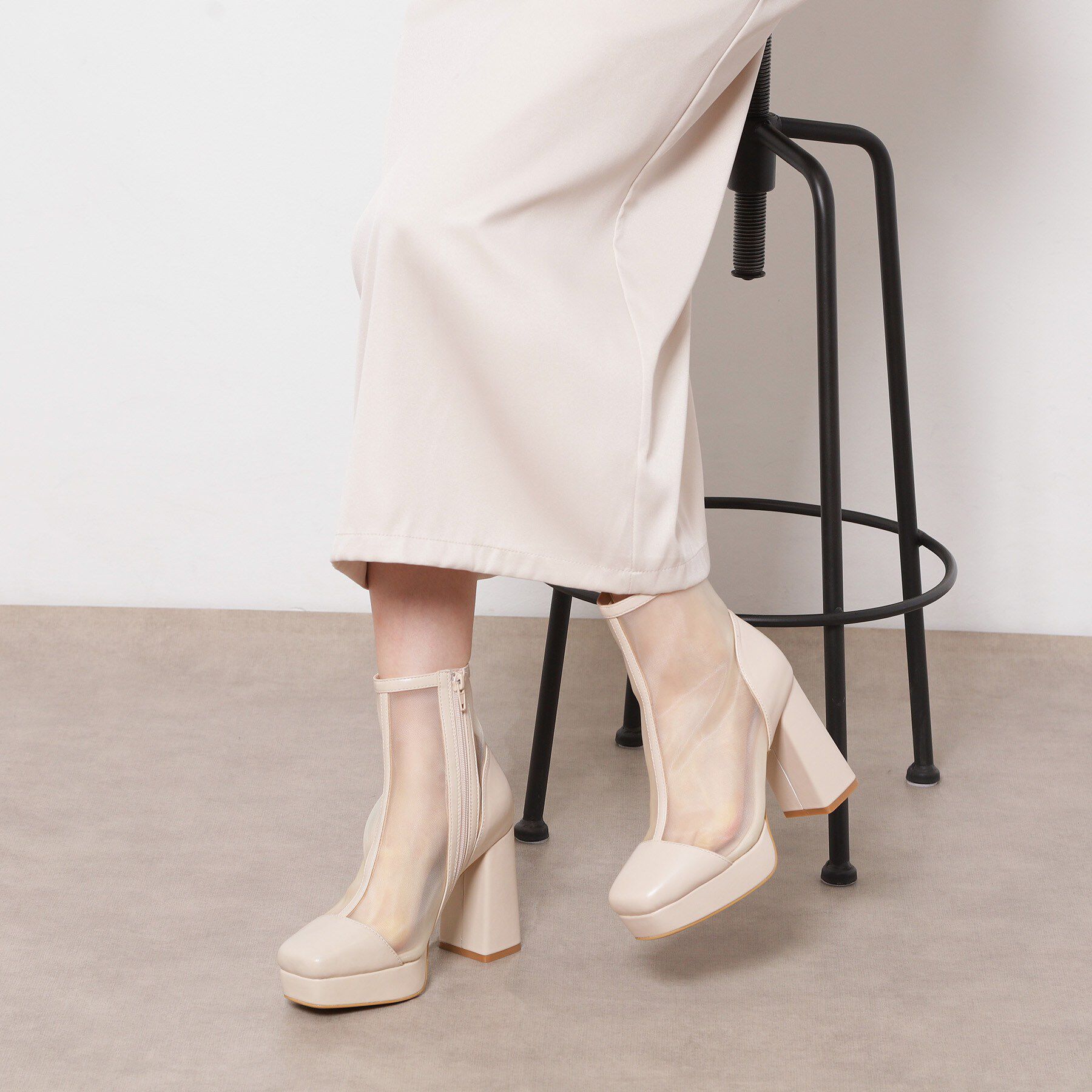 ESPERANZA「チュールスクエアブーツ」|ショートブーツ|