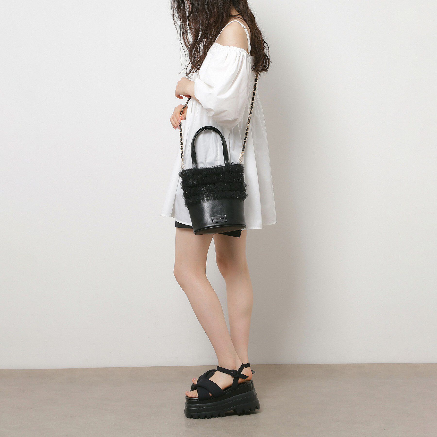 ESPERANZA「ギャザーチュールバッグ」|ハンドバッグ|