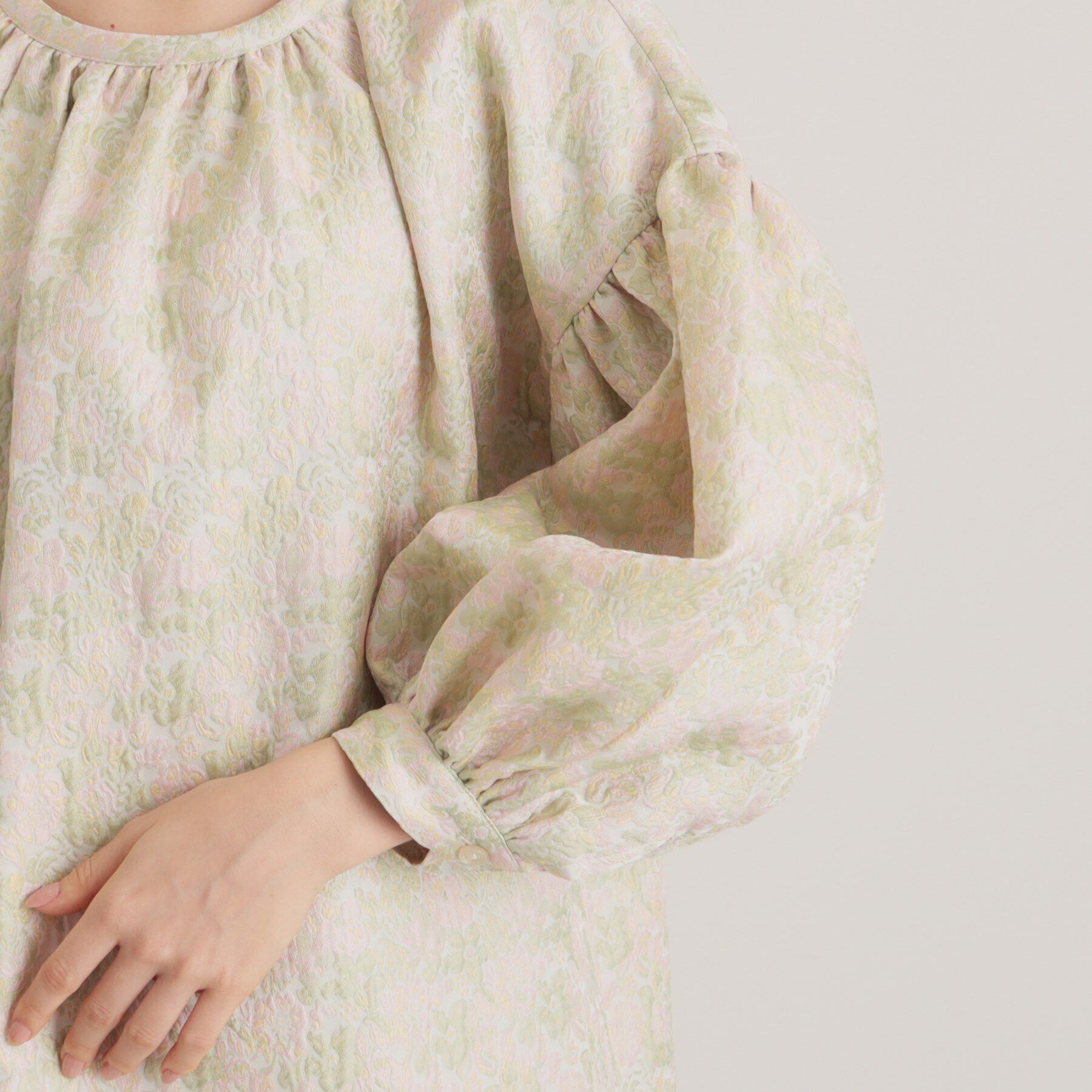 SunaUna「【トレンド／コクーン】小花ジャカードワンピース」|ワンピース|