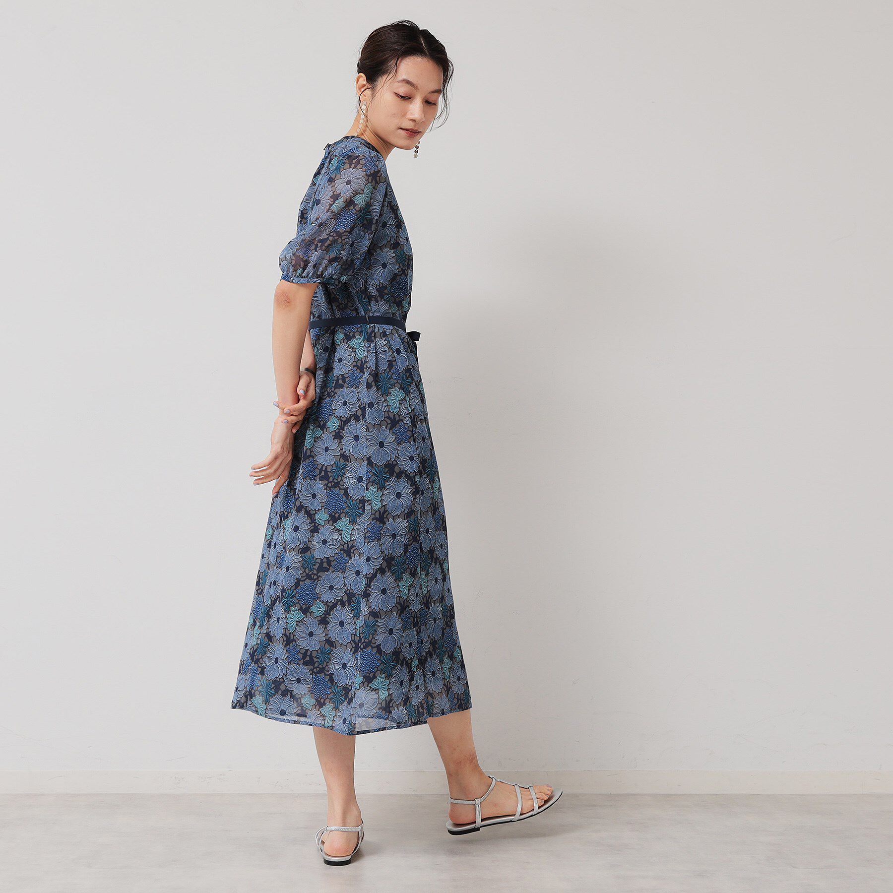 SunaUna「【完売間近／&yours project】レース柄プリーツワンピース」|ワンピース|