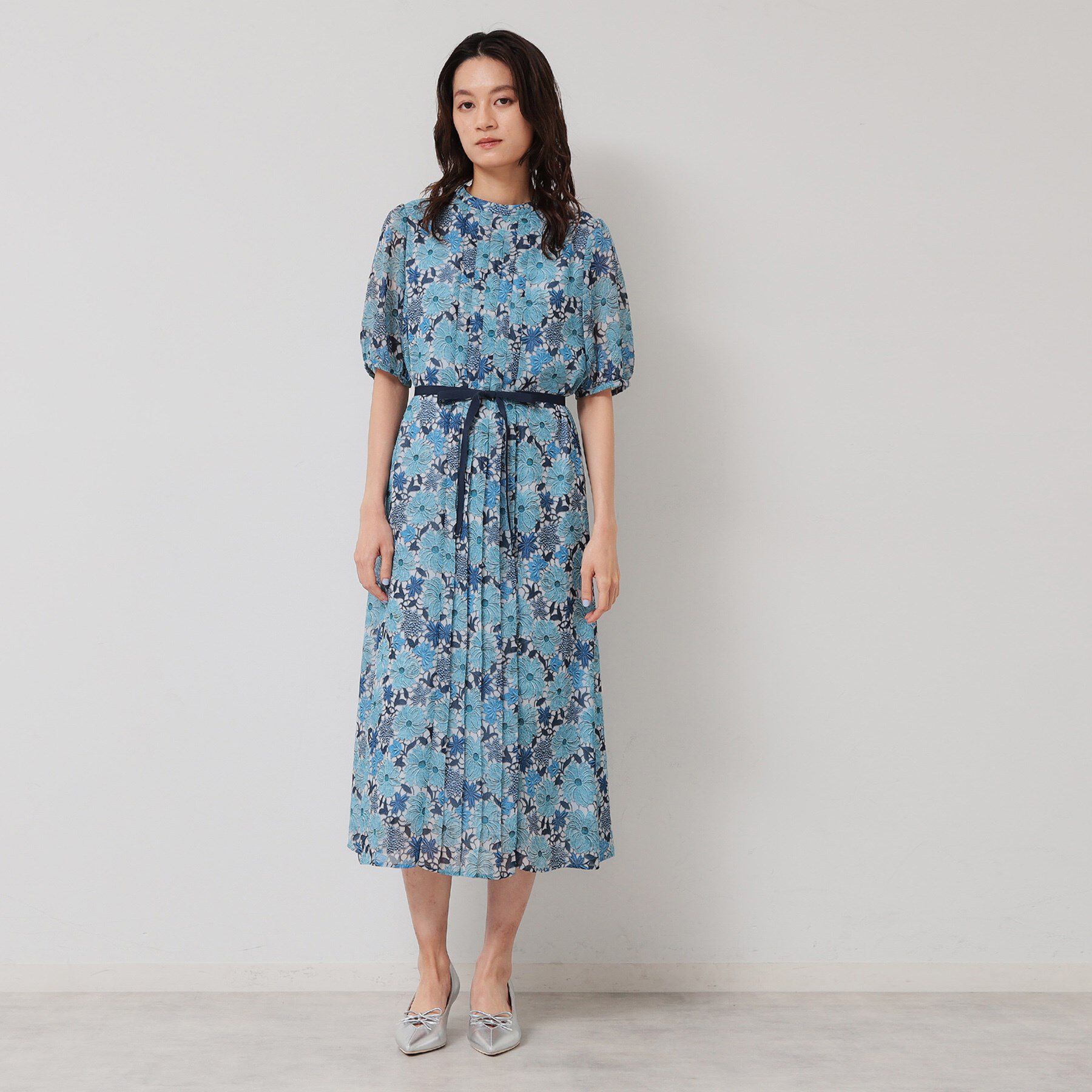 SunaUna「【完売間近／&yours project】レース柄プリーツワンピース」|ワンピース|