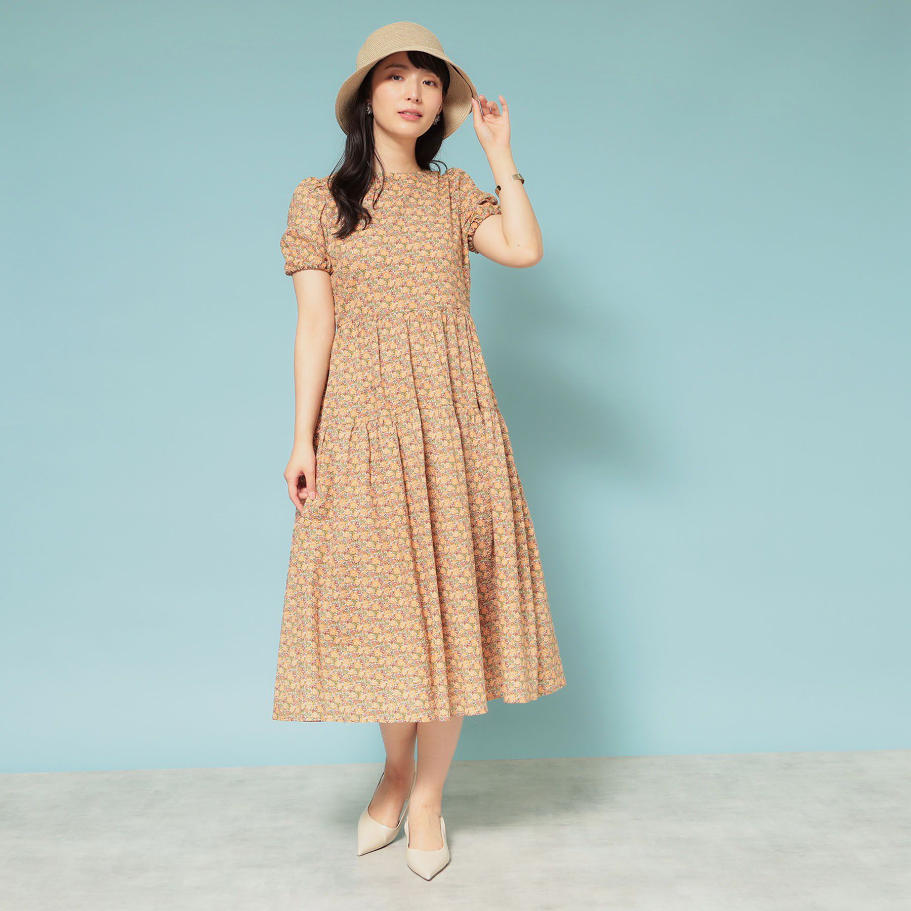 SunaUna「【花柄】パフスリーブワンピース」|ワンピース|