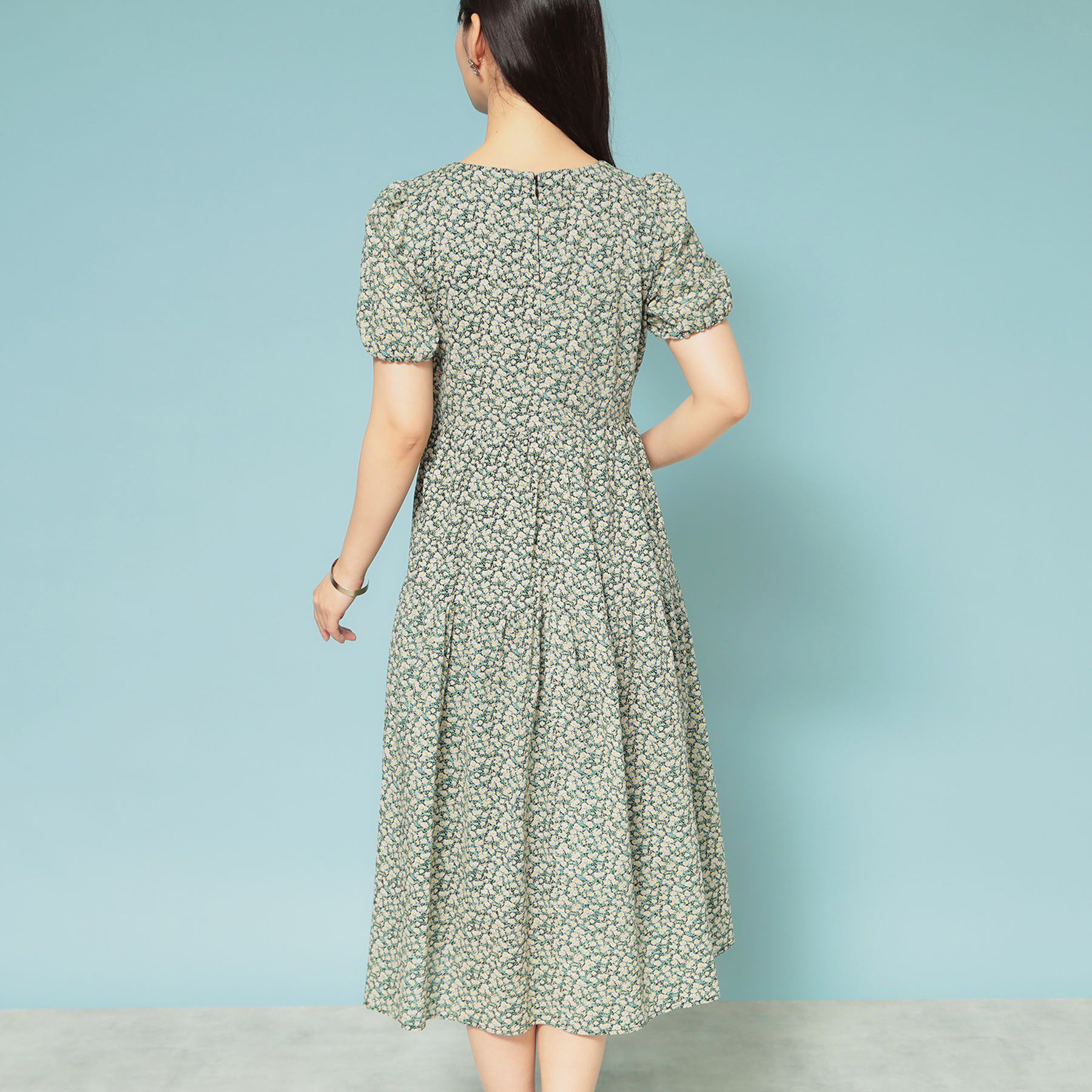 SunaUna「【花柄】パフスリーブワンピース」|ワンピース|