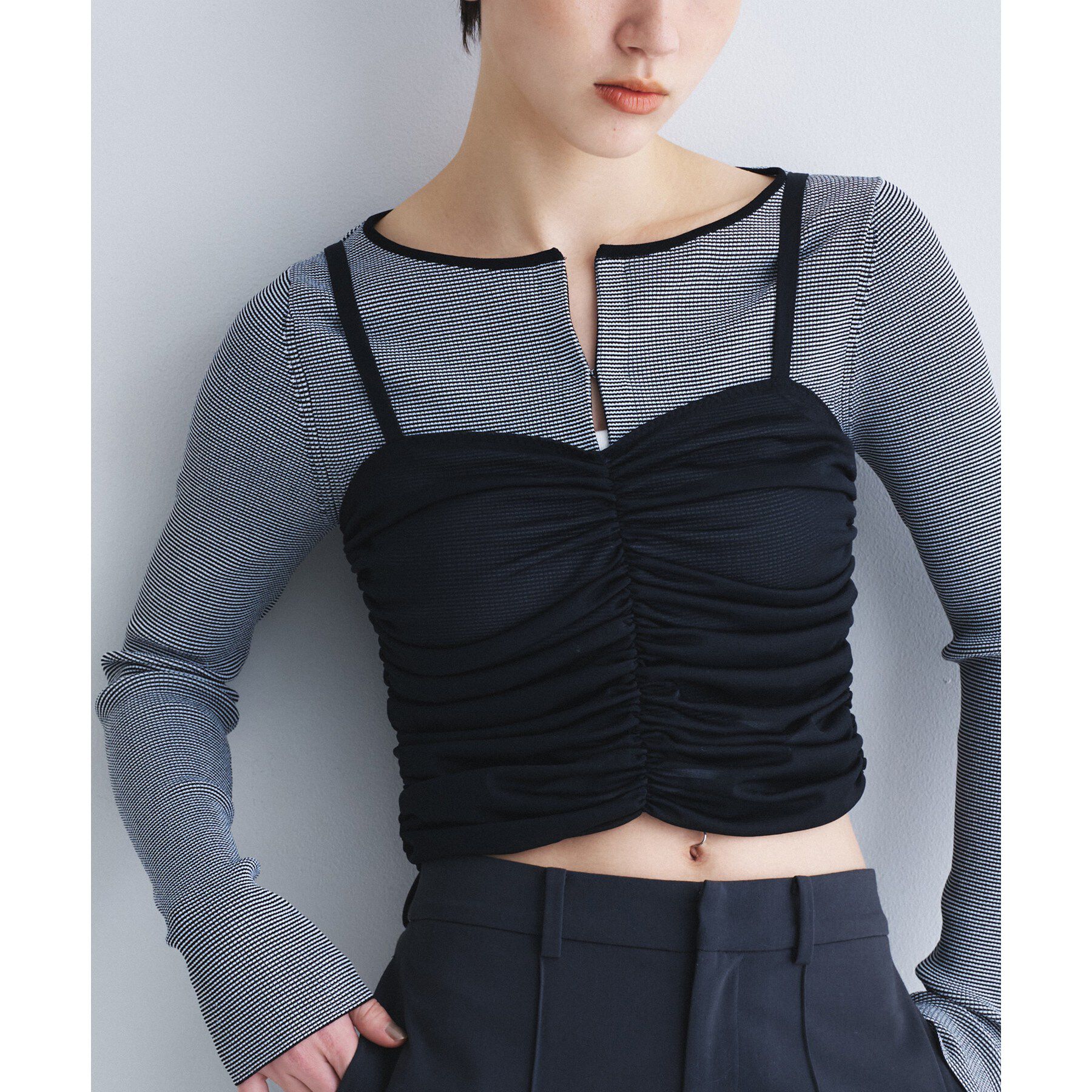 CODE A「organza shirring cami」|キャミソール|