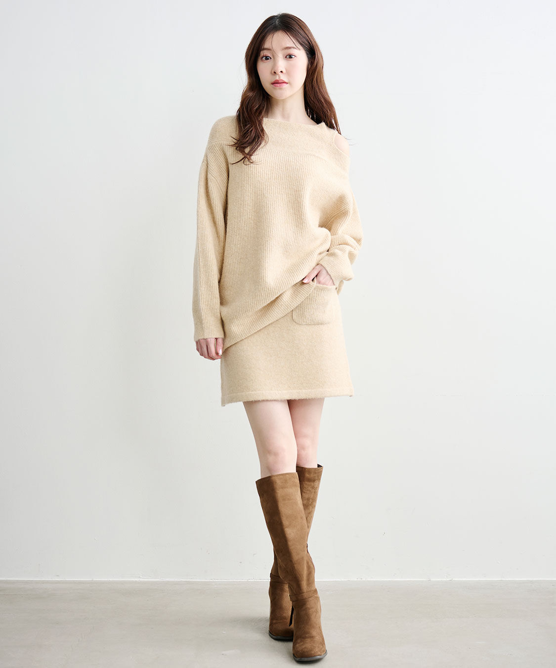 COCO DEAL「オフショルスリットニット」|ニット・セーター|